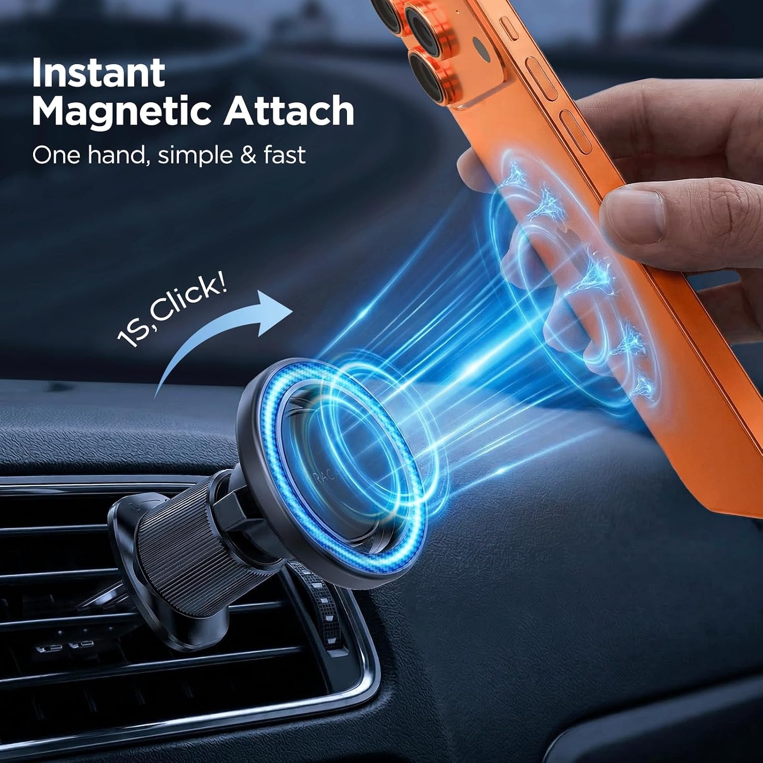 image:imageMiracase Car Phone Holder for Magsafe Strong Magnets Magnetic Phone Holders for Your Car 360Adjustable Air Vent Hands Free Cell Phone Mount Cradle Fit iPhone 1712 amp All Smartphones Carbon FiberCarbon Fiber Black