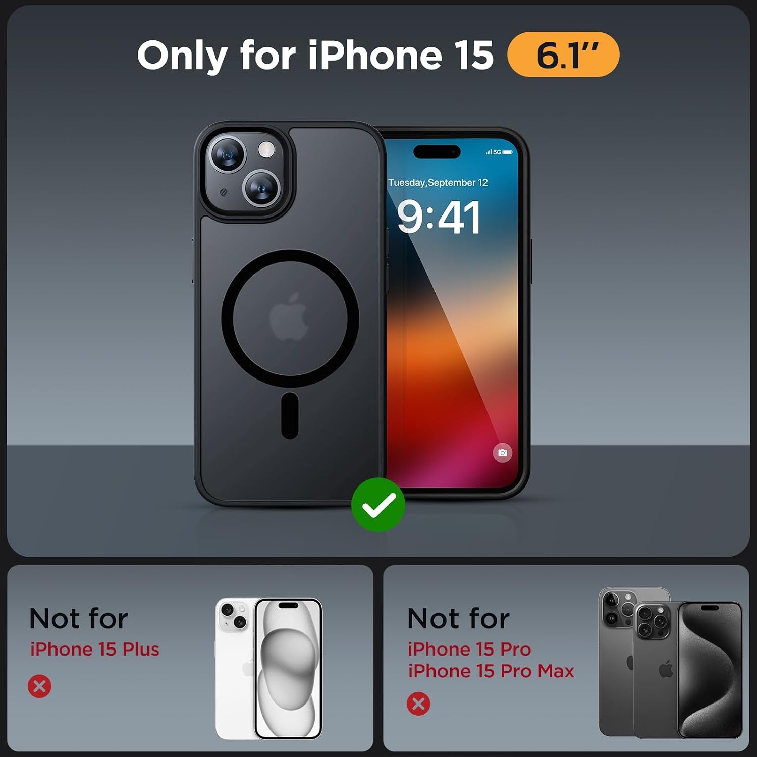 image:imageMiracase for iPhone 16 Pro Matte Series Case Magnetic OrangeBlack