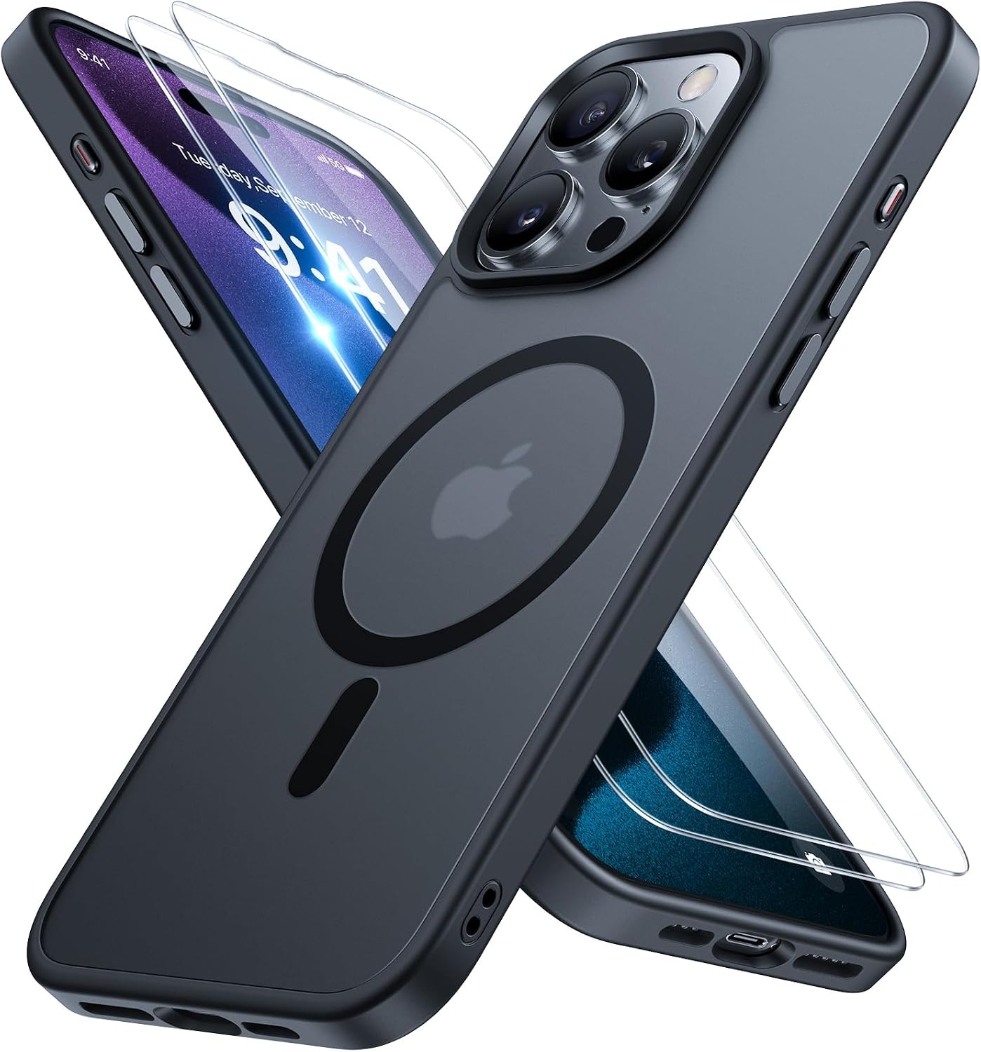 image:imageMiracase for iPhone 16 Pro Matte Series Case Magnetic OrangeBlack
