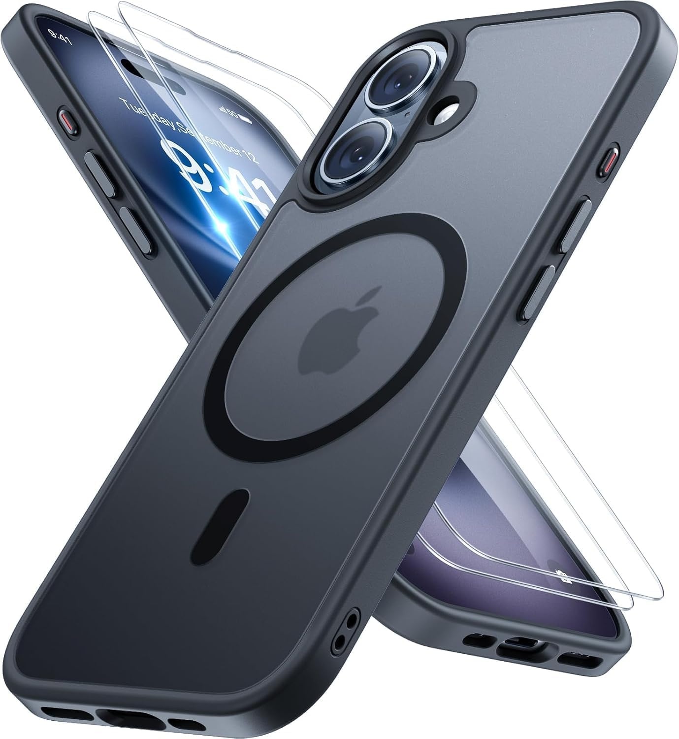 image:imageMiracase for iPhone 16 Pro Matte Series Case Magnetic OrangeBlack