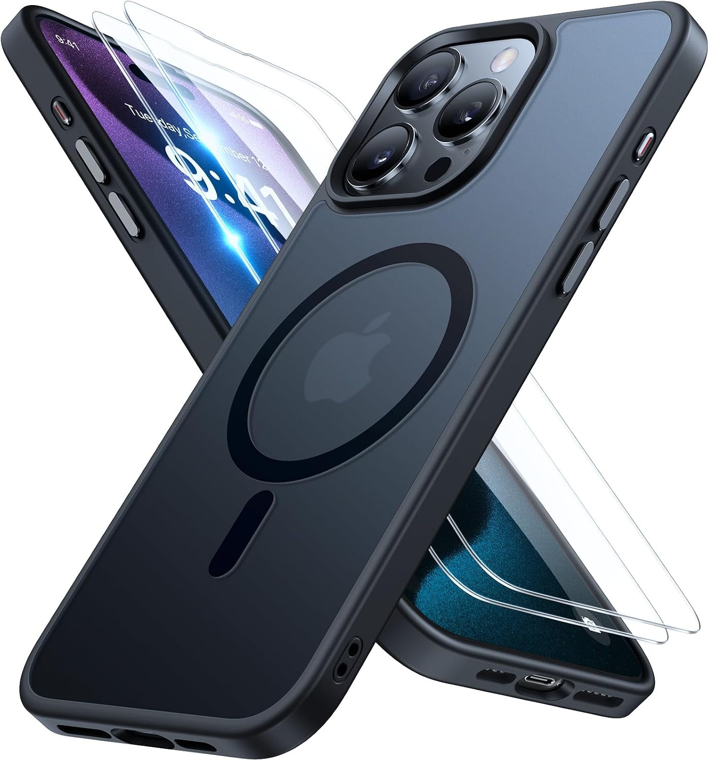 image:imageMiracase for iPhone 16 Pro Matte Series Case Magnetic OrangeBlack