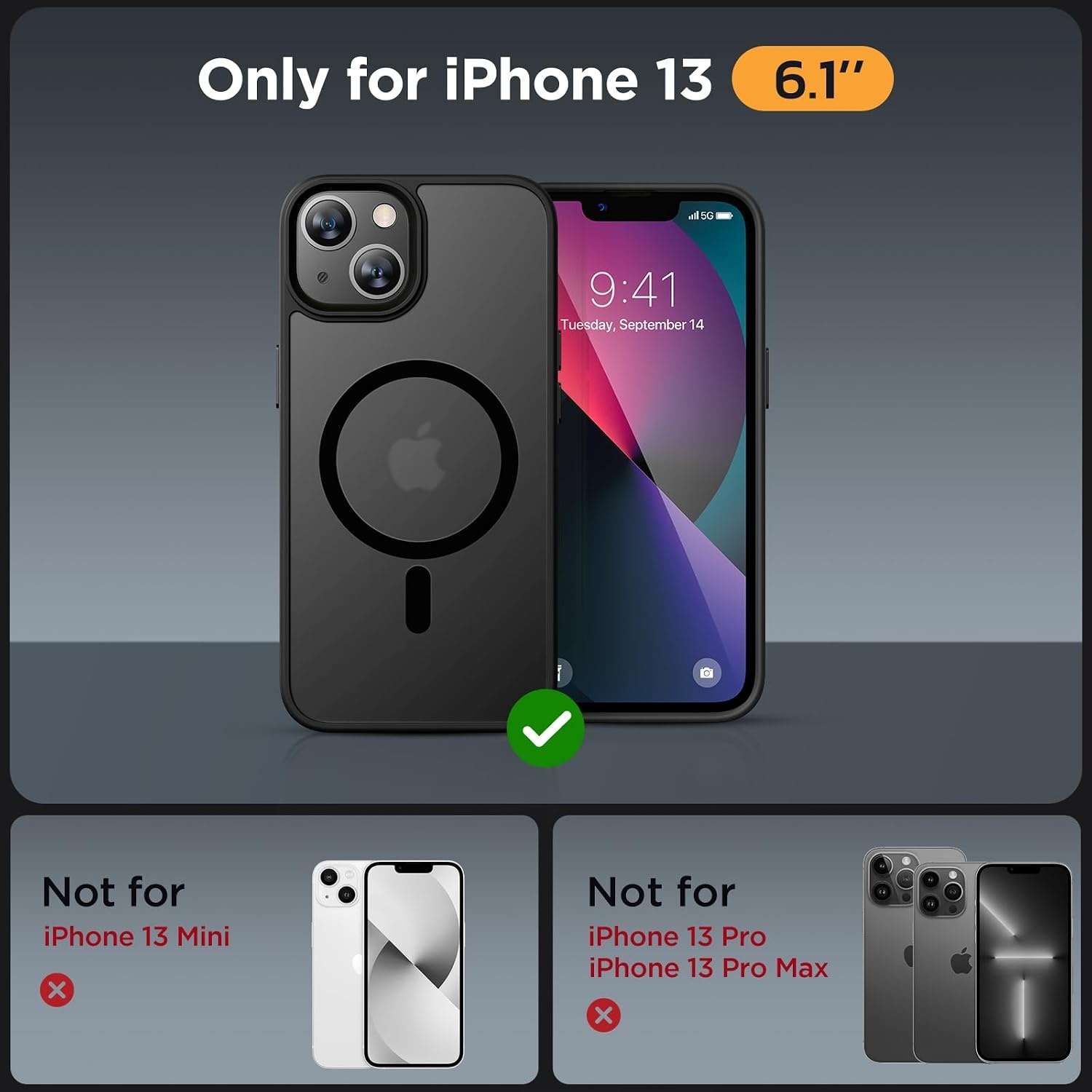 image:imageMiracase for iPhone 16 Pro Matte Series Case Magnetic OrangeBlack