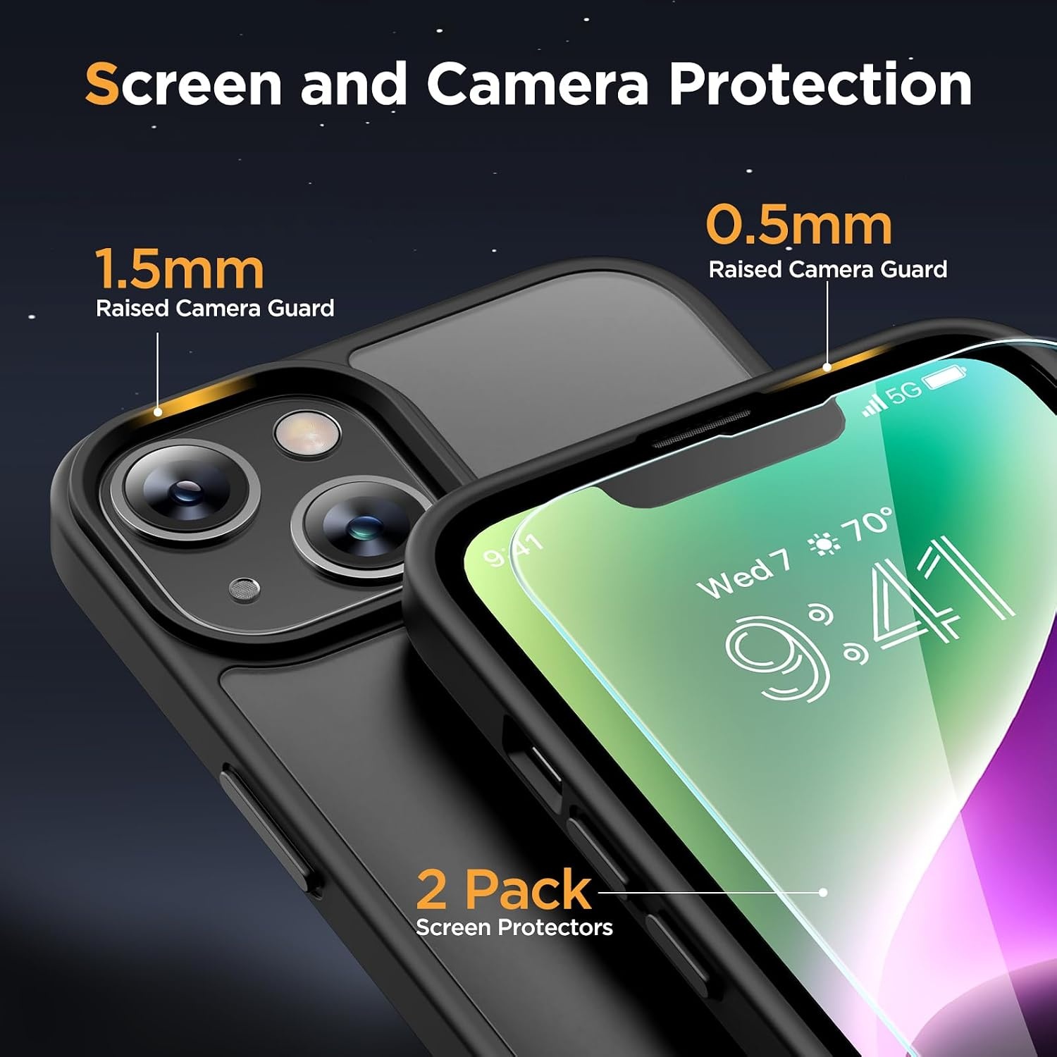 image:imageMiracase for iPhone 16 Pro Matte Series Case Magnetic OrangeBlack