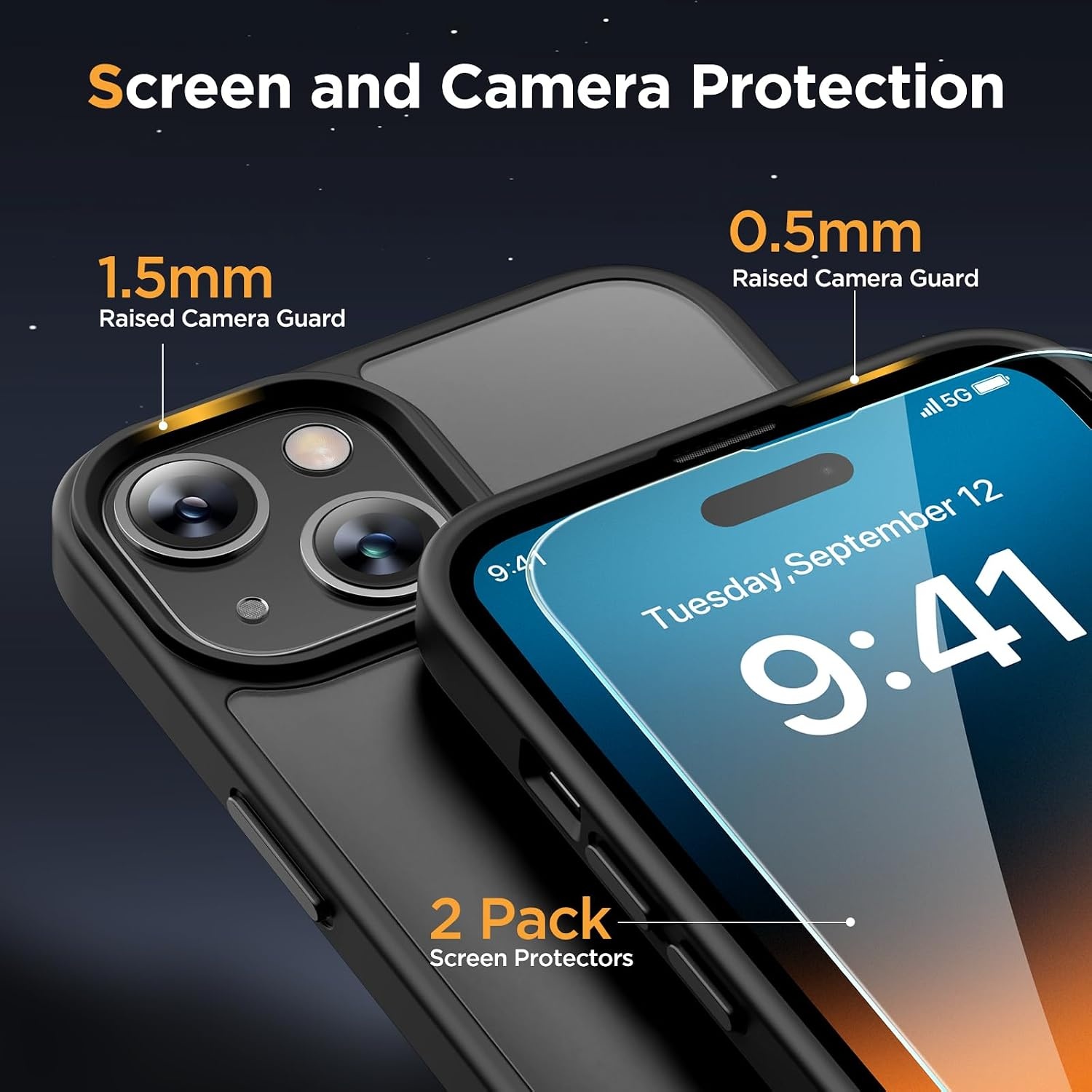 image:imageMiracase for iPhone 16 Pro Matte Series Case Magnetic OrangeBlack