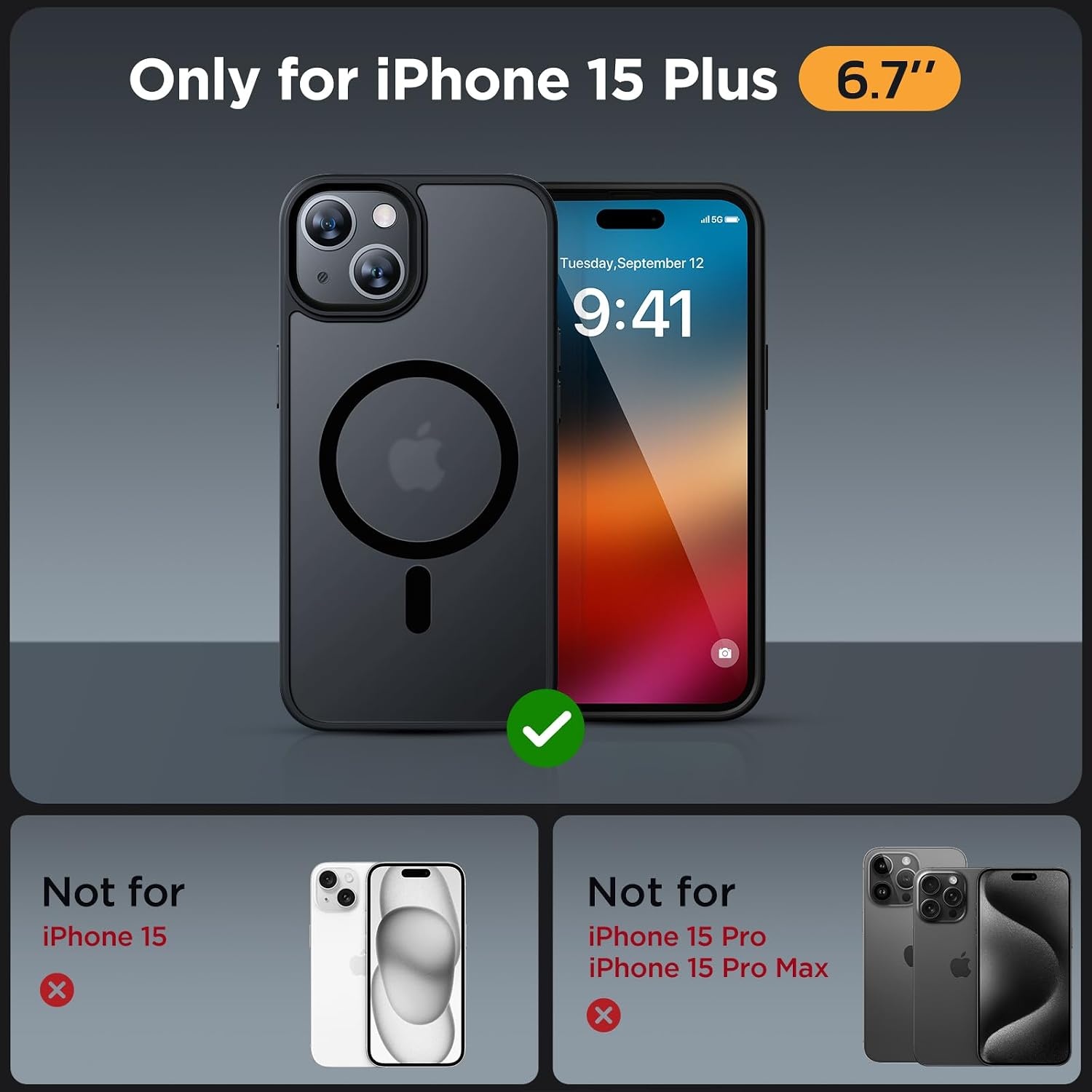 image:imageMiracase for iPhone 16 Pro Matte Series Case Magnetic OrangeBlack