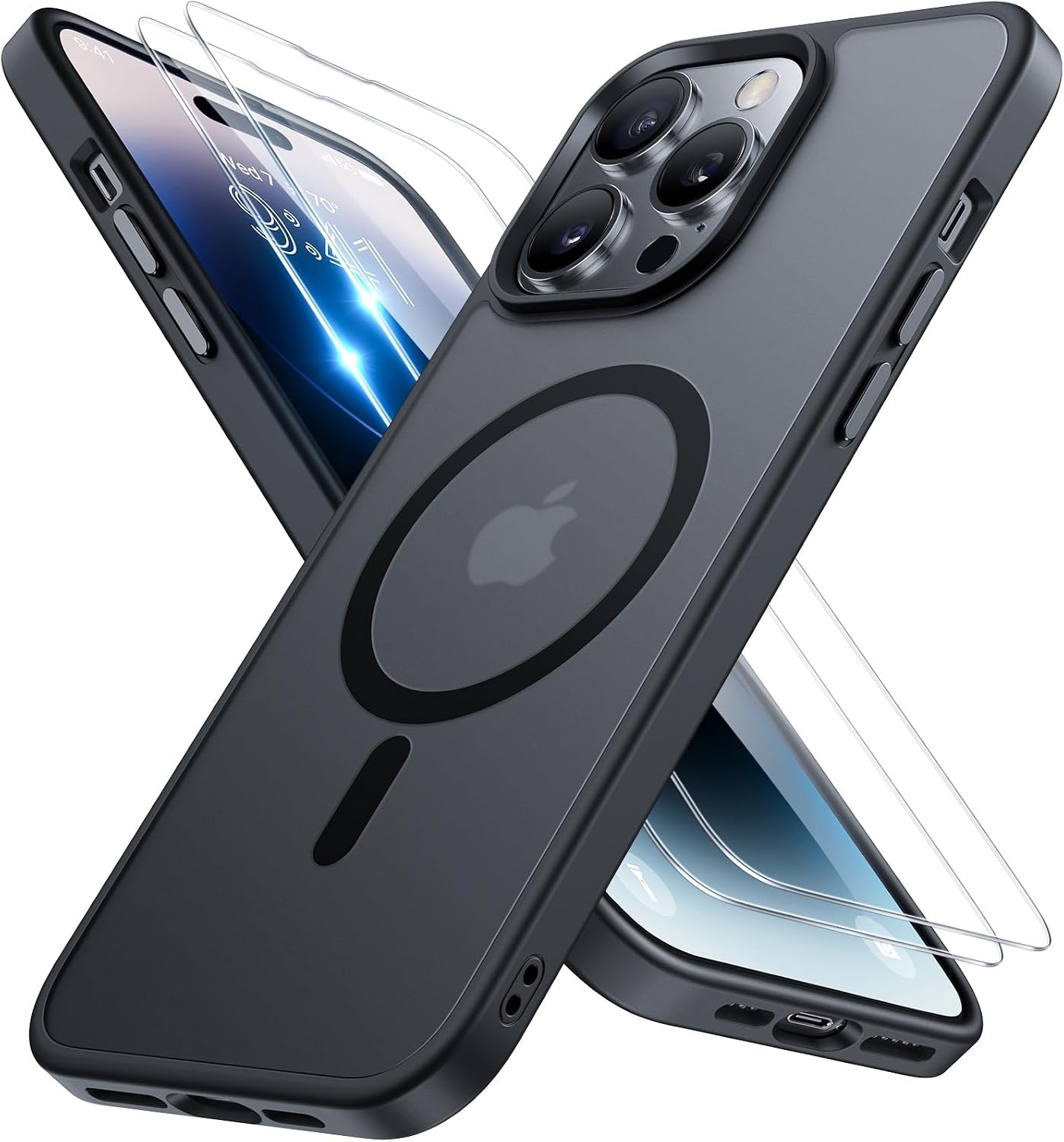 image:imageMiracase for iPhone 16 Pro Matte Series Case Magnetic OrangeBlack