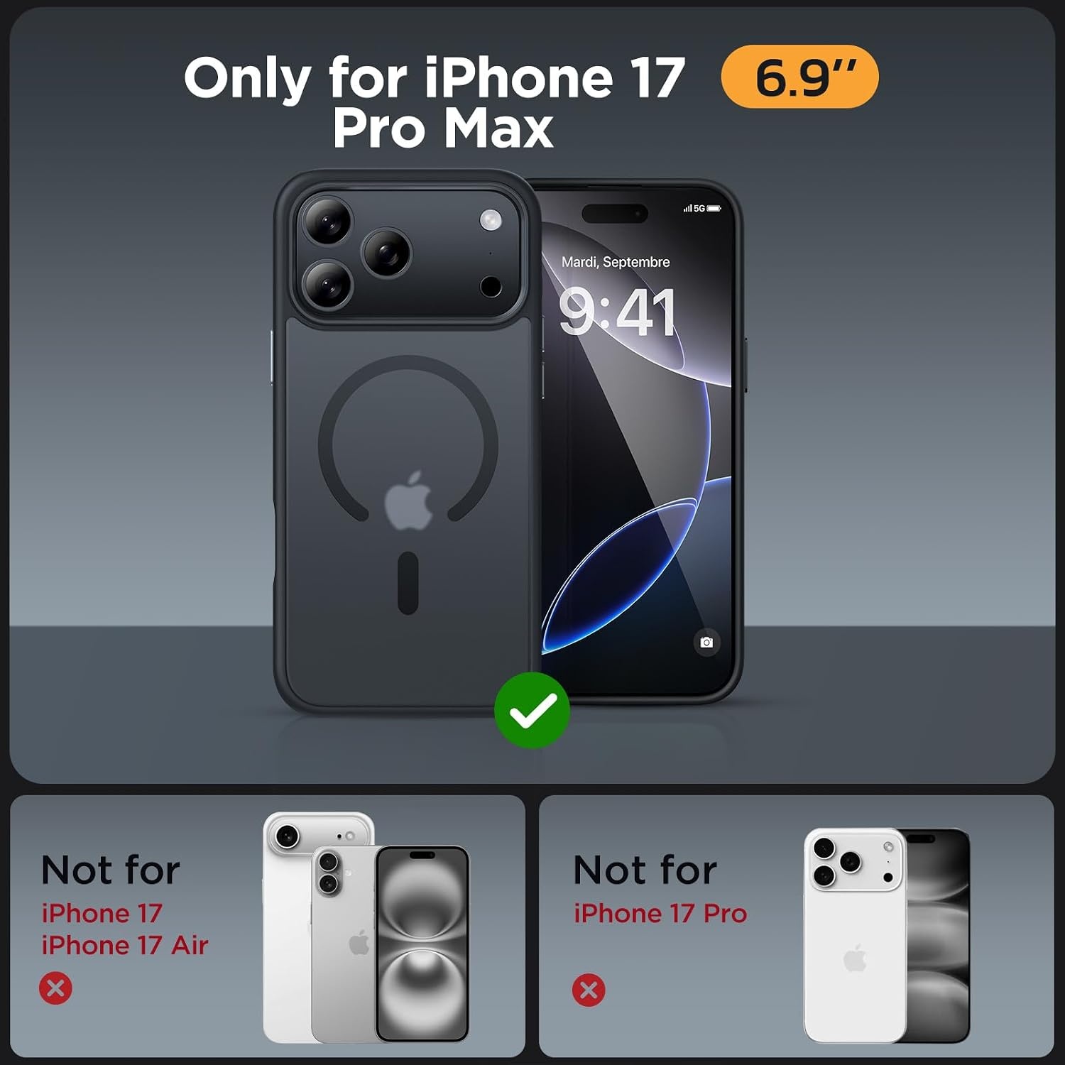 image:imageMiracase for iPhone 16 Pro Matte Series Case Magnetic OrangeBlack