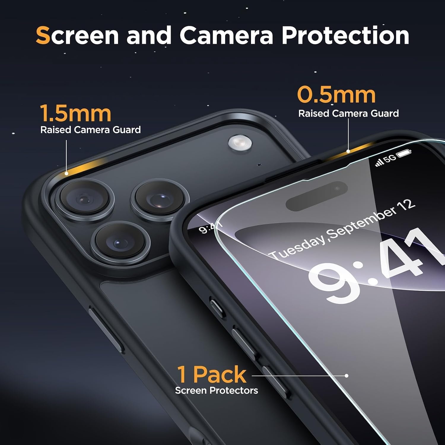 image:imageMiracase for iPhone 16 Pro Matte Series Case Magnetic OrangeBlack