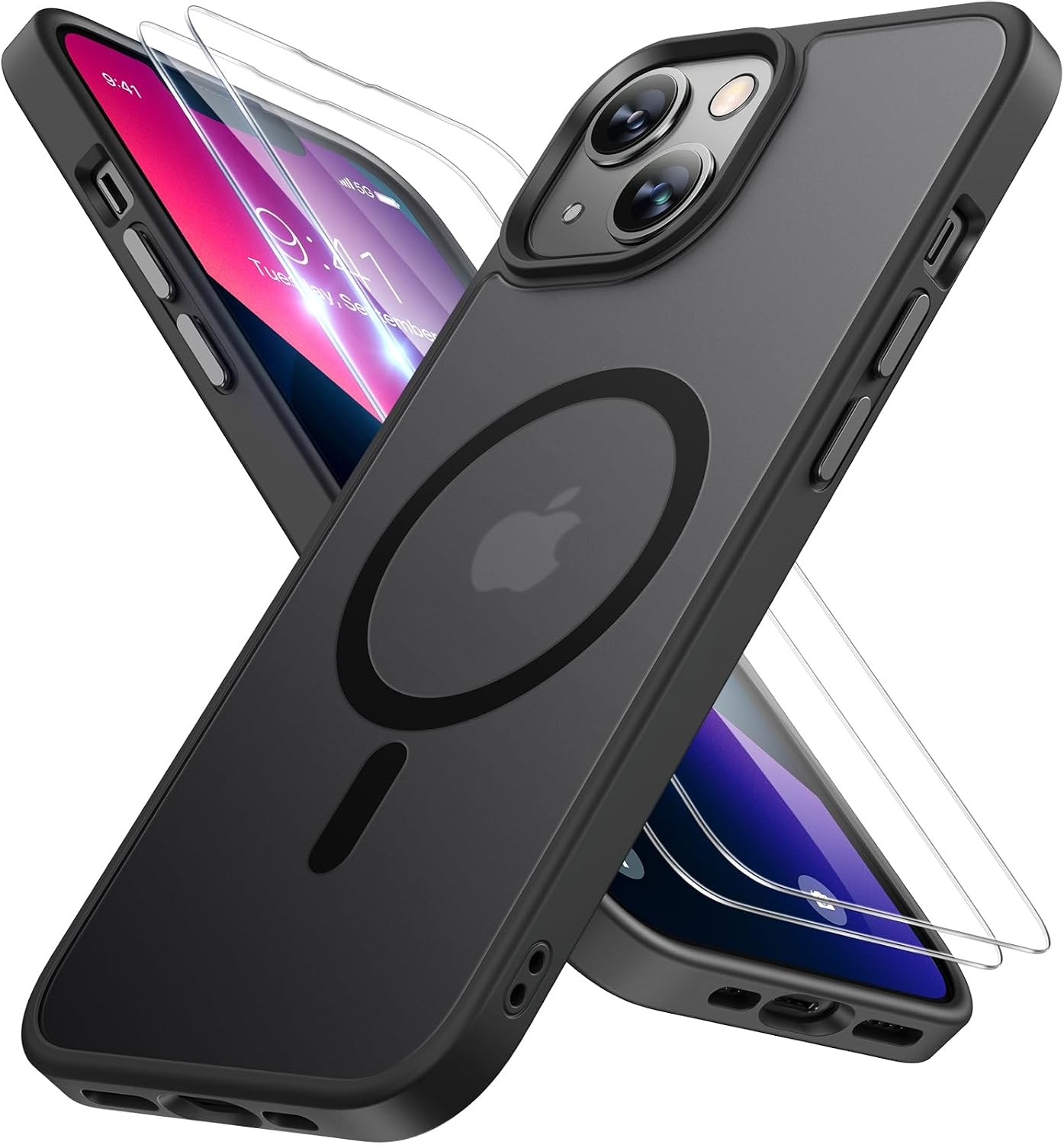 image:imageMiracase for iPhone 16 Pro Matte Series Case Magnetic OrangeBlack