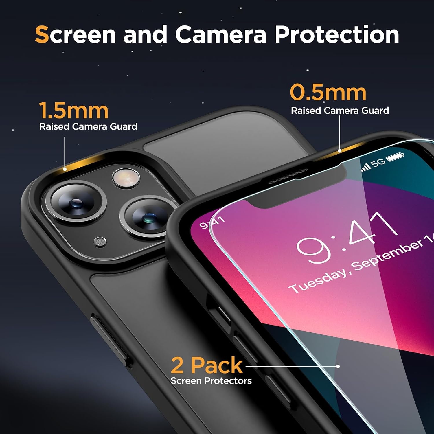 image:imageMiracase for iPhone 16 Pro Matte Series Case Magnetic OrangeBlack