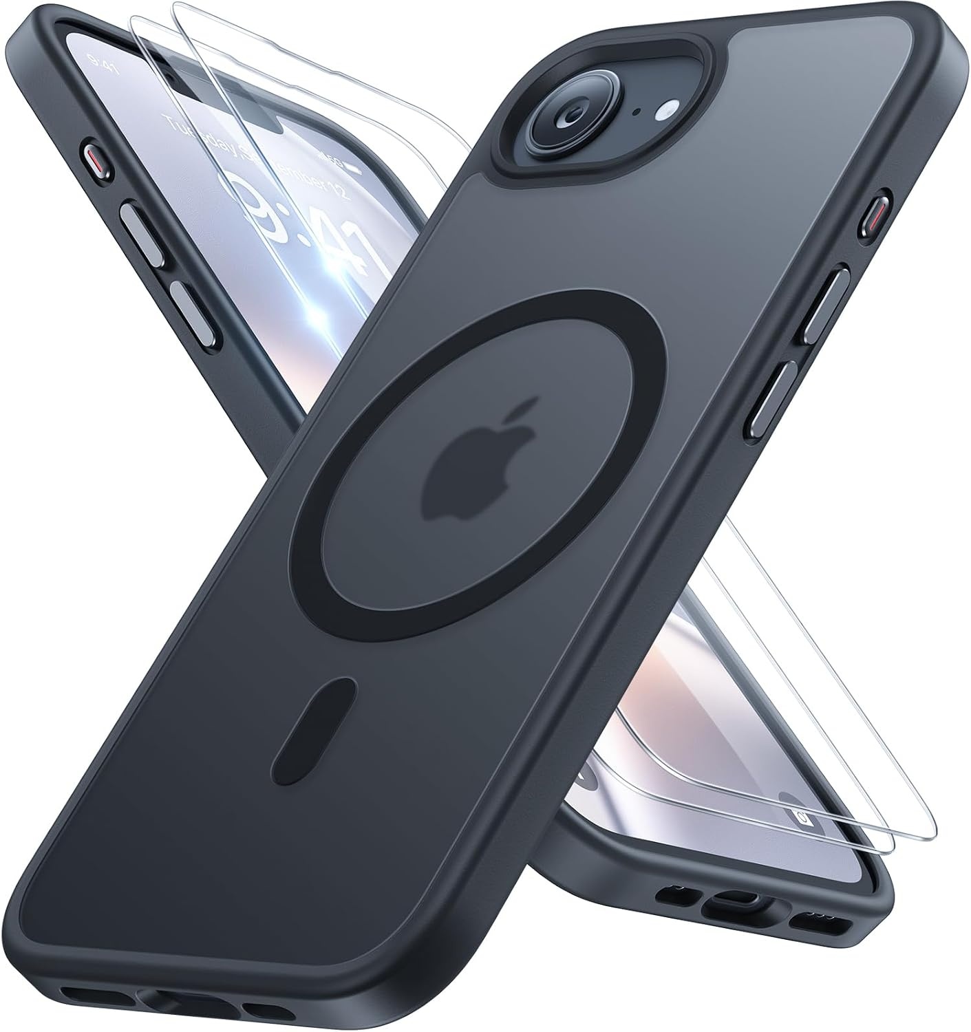 image:imageMiracase for iPhone 16 Pro Matte Series Case Magnetic OrangeBlack