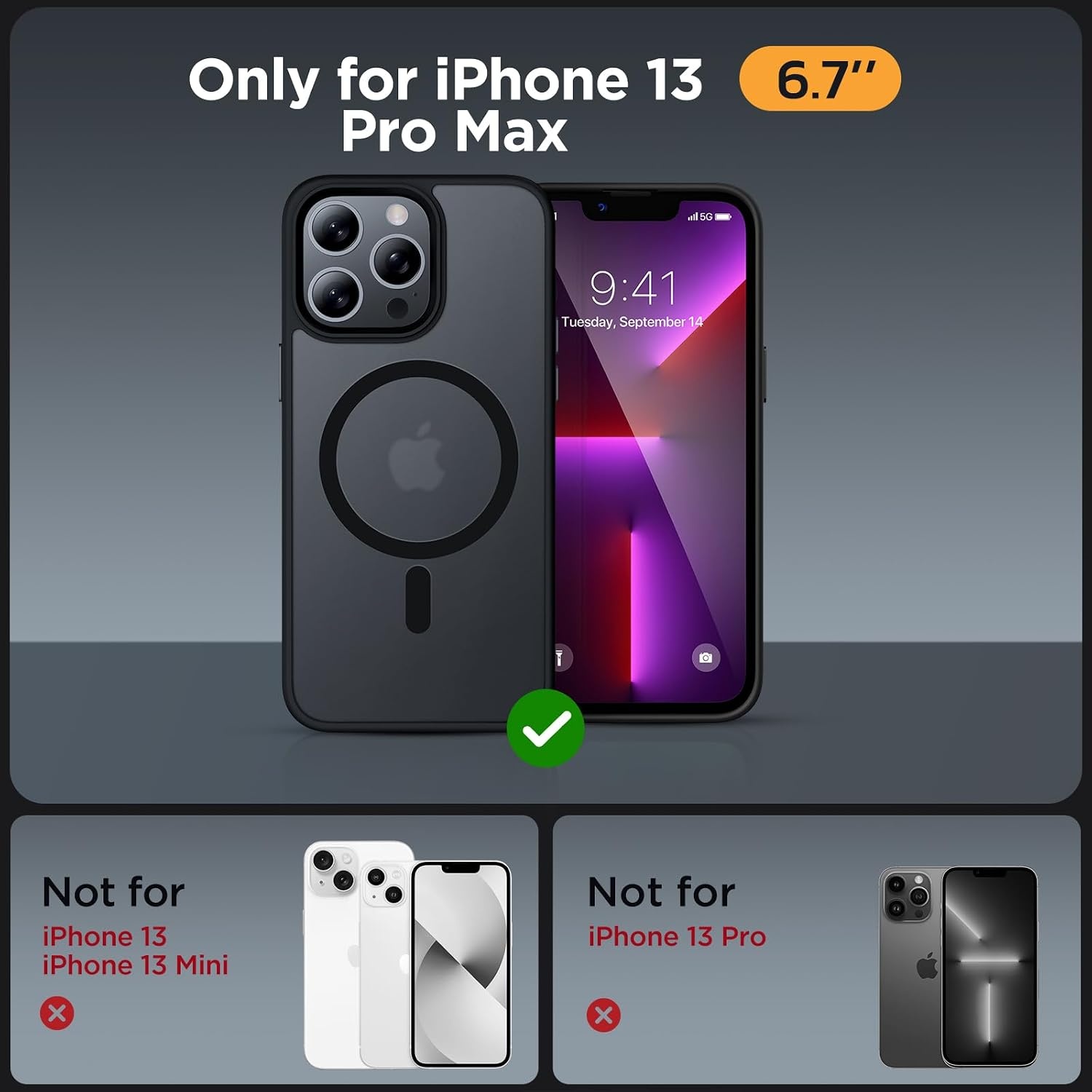 image:imageMiracase for iPhone 16 Pro Matte Series Case Magnetic OrangeBlack