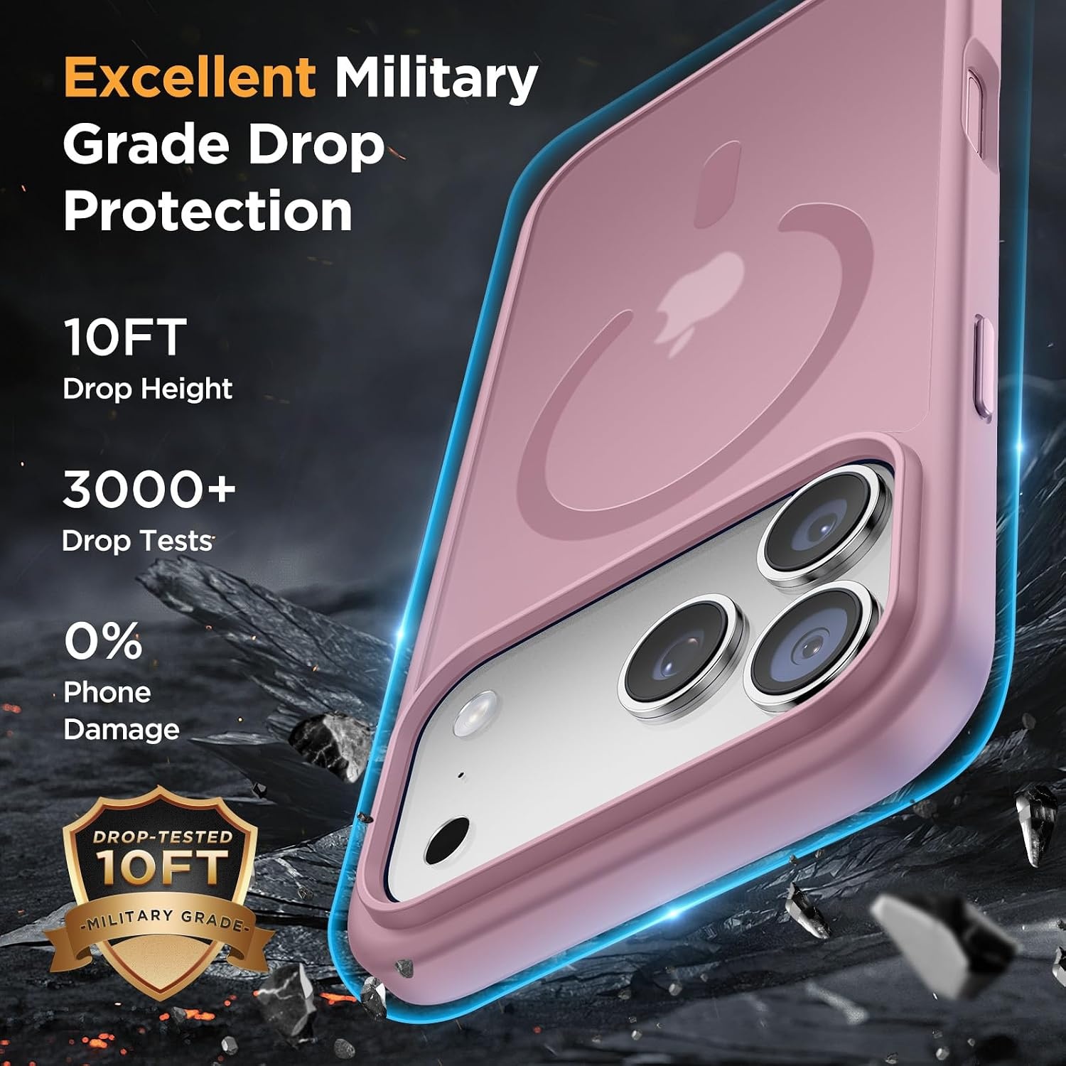 image:imageMiracase for iPhone 16 Pro Matte Series Case Magnetic OrangeBlackcurrant