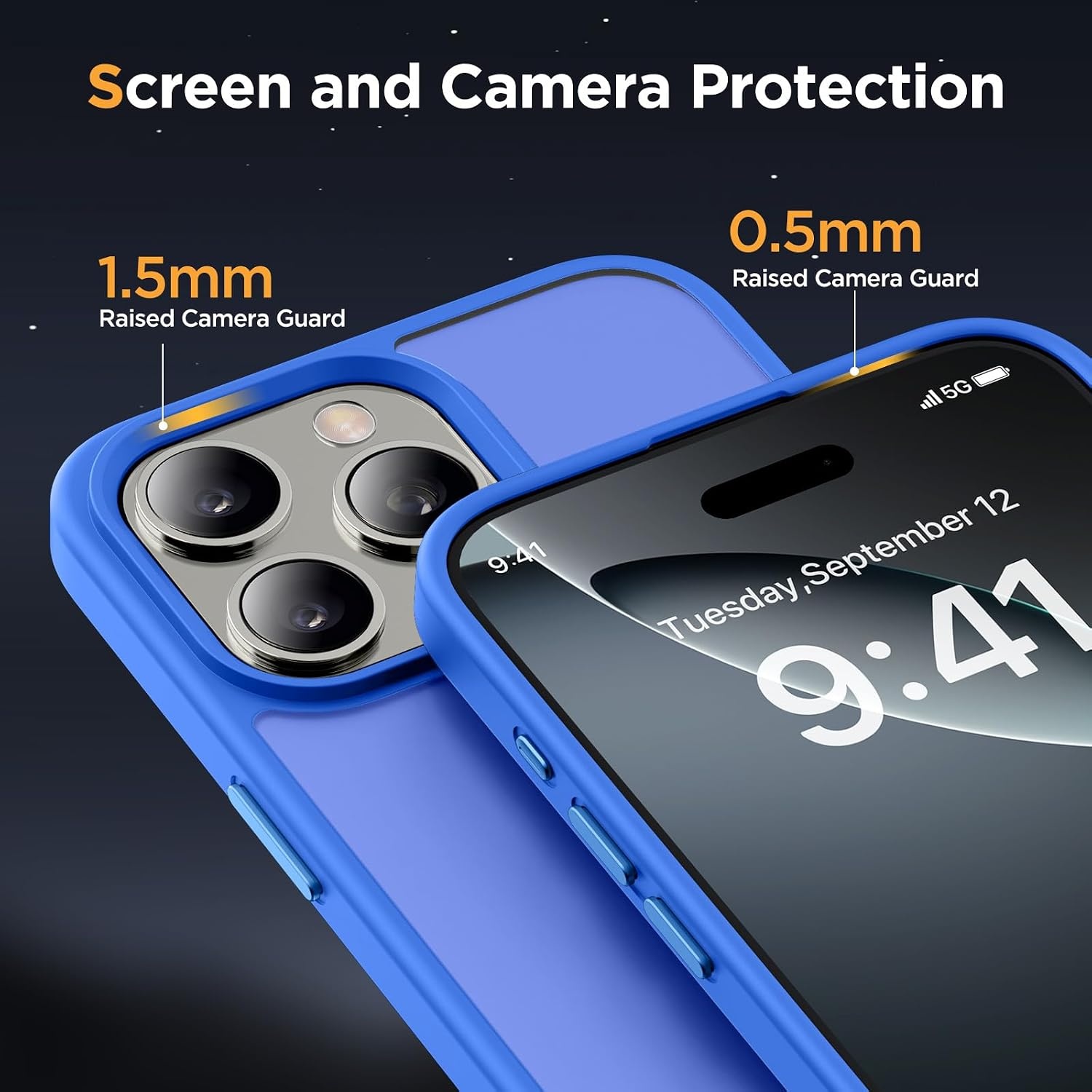 image:imageMiracase for iPhone 16 Pro Matte Series Case Magnetic OrangeBlue