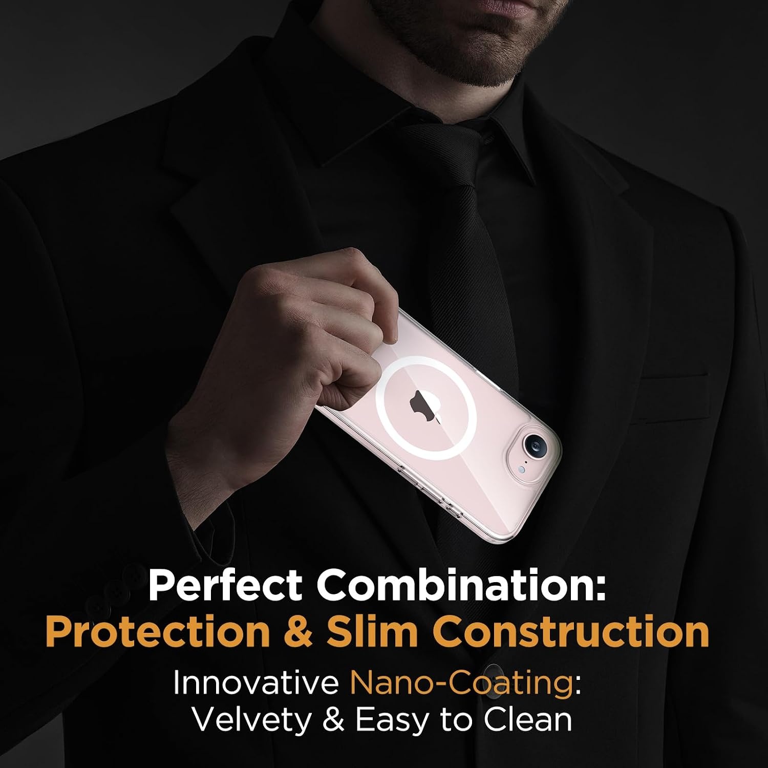 image:imageMiracase for iPhone 16 Pro Matte Series Case Magnetic OrangeClear