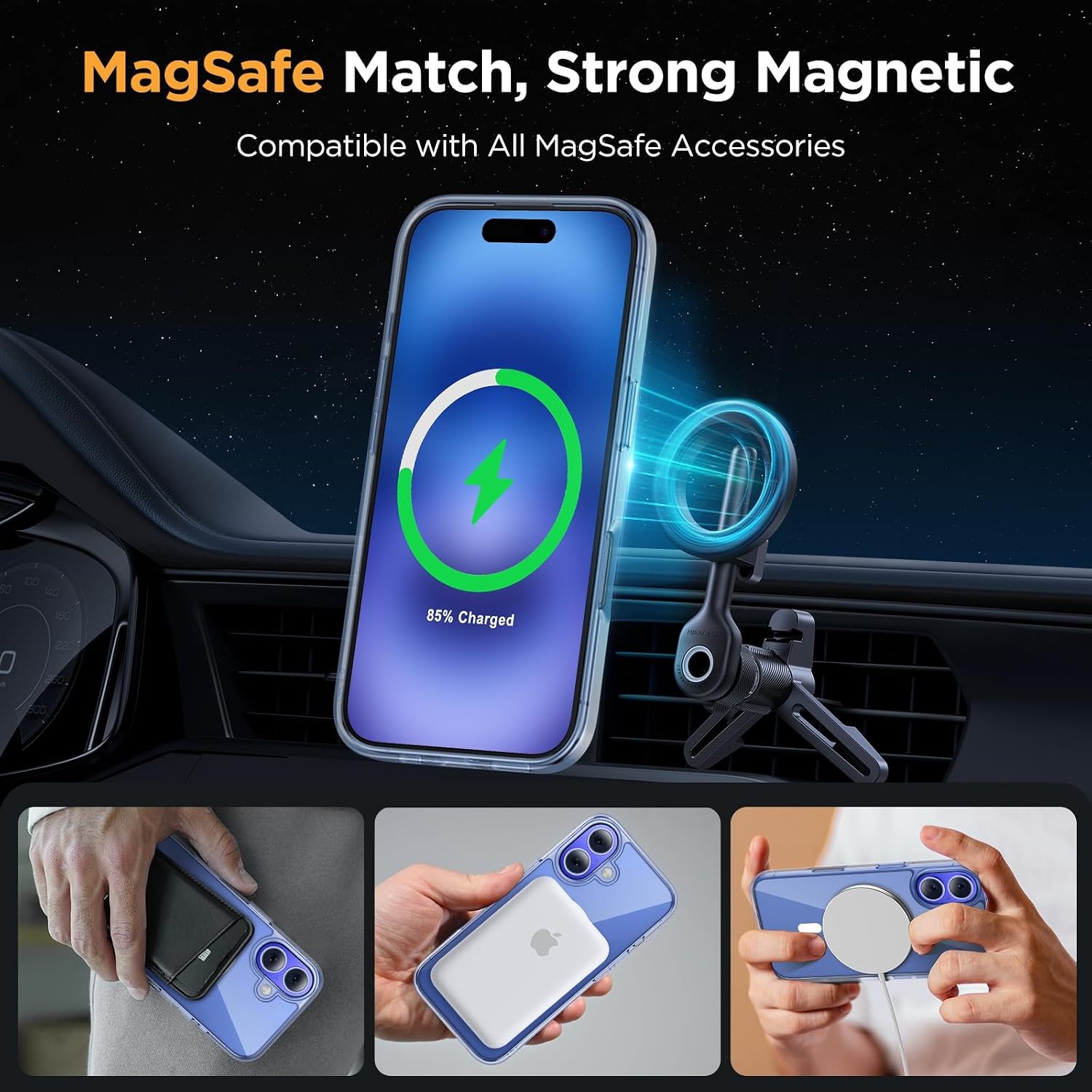 image:imageMiracase for iPhone 16 Pro Matte Series Case Magnetic OrangeClear