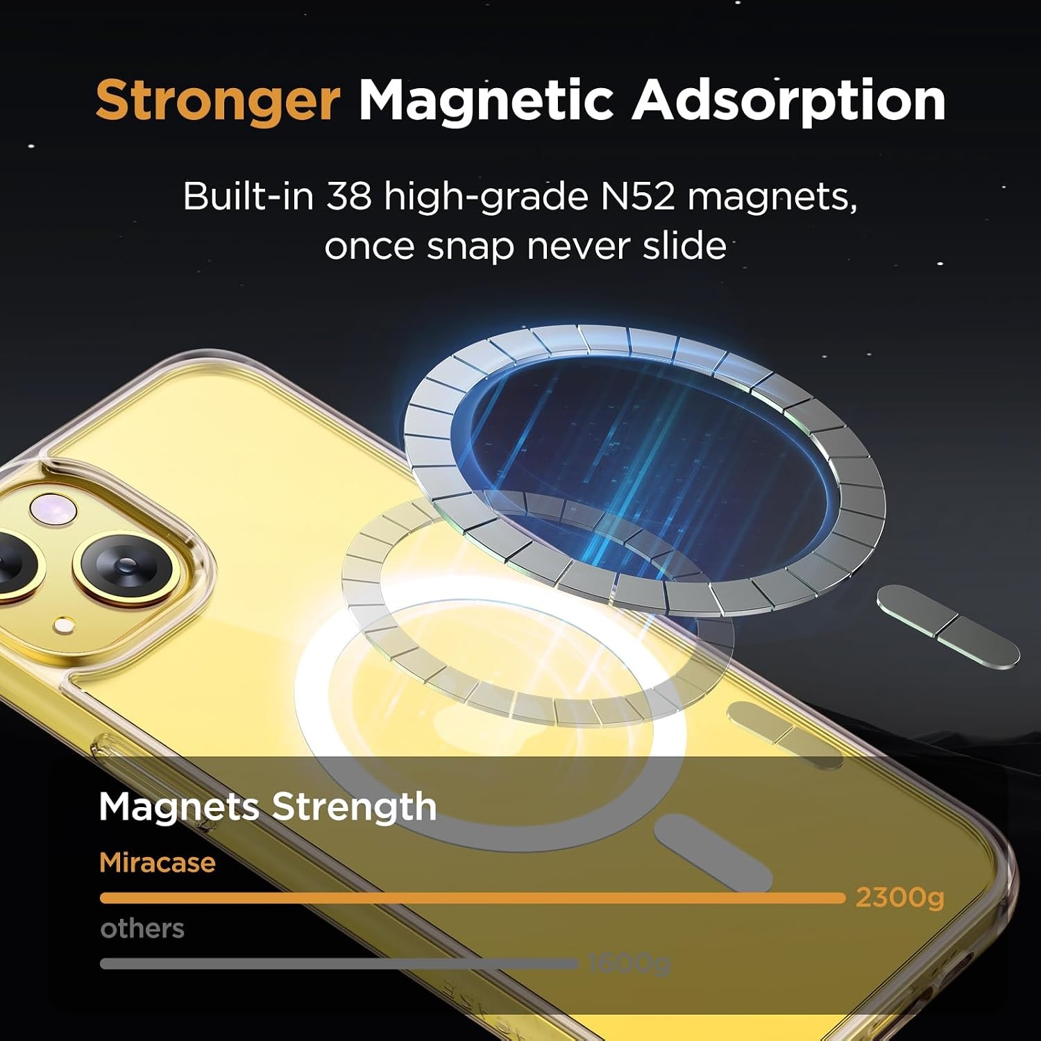 image:imageMiracase for iPhone 16 Pro Matte Series Case Magnetic OrangeClear