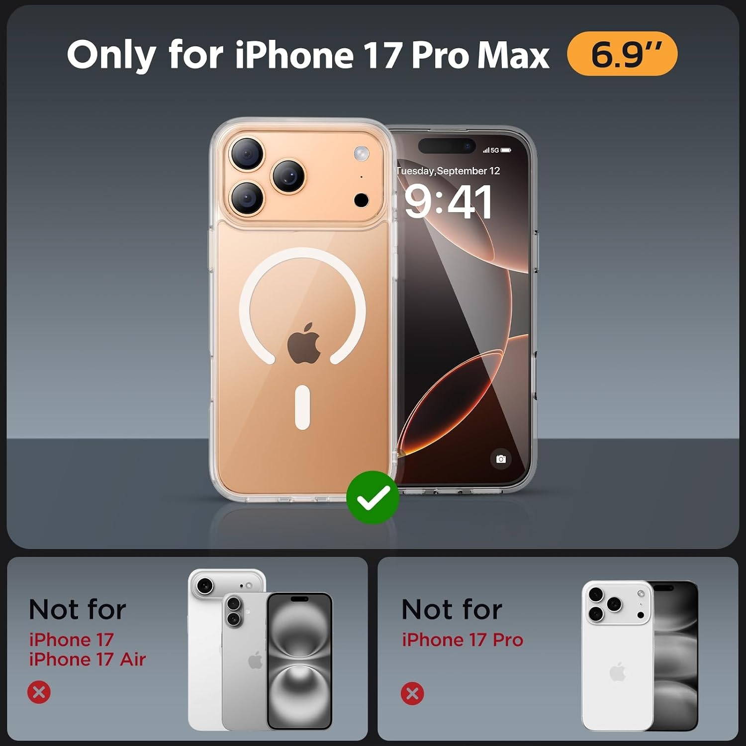 image:imageMiracase for iPhone 16 Pro Matte Series Case Magnetic OrangeClear