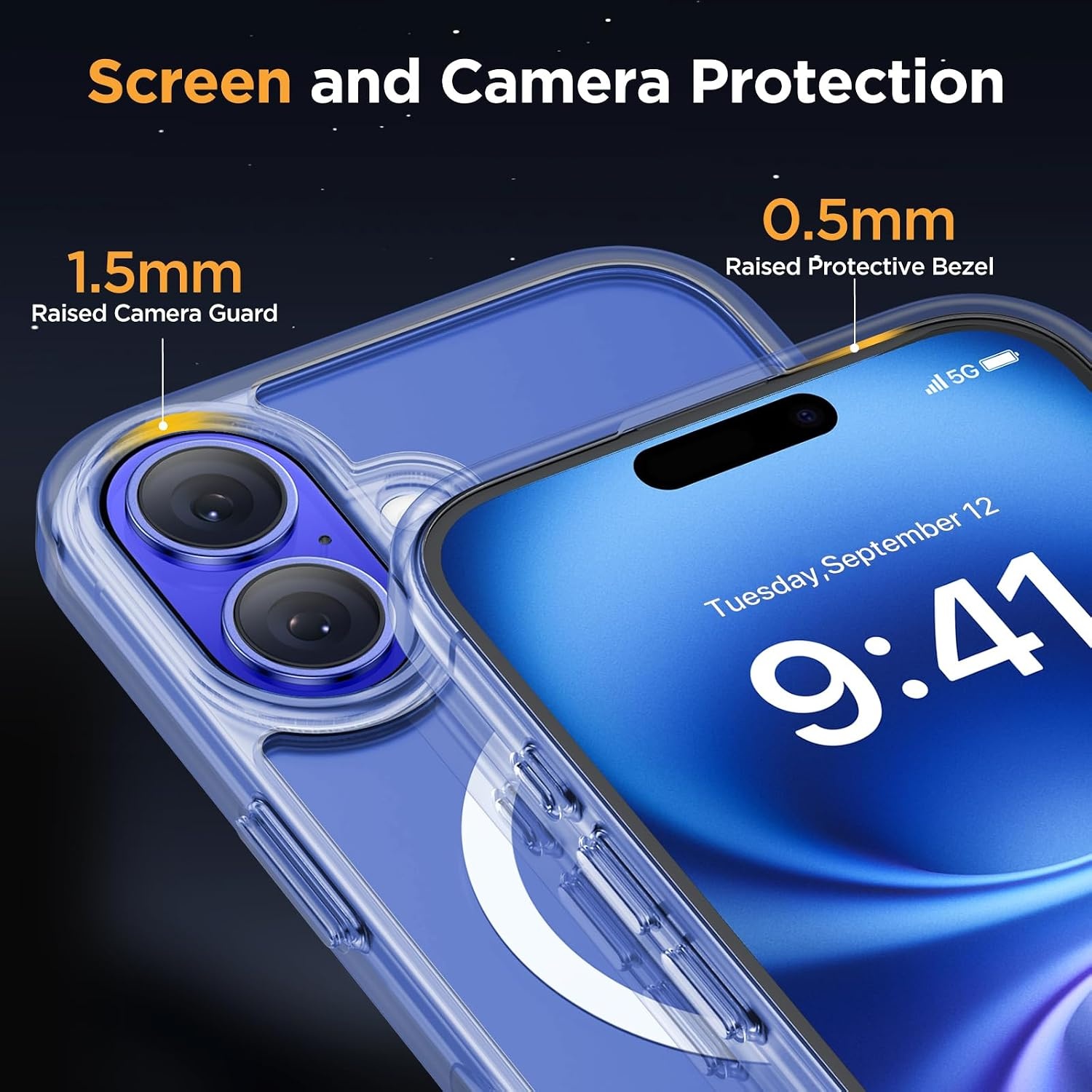 image:imageMiracase for iPhone 16 Pro Matte Series Case Magnetic OrangeClear