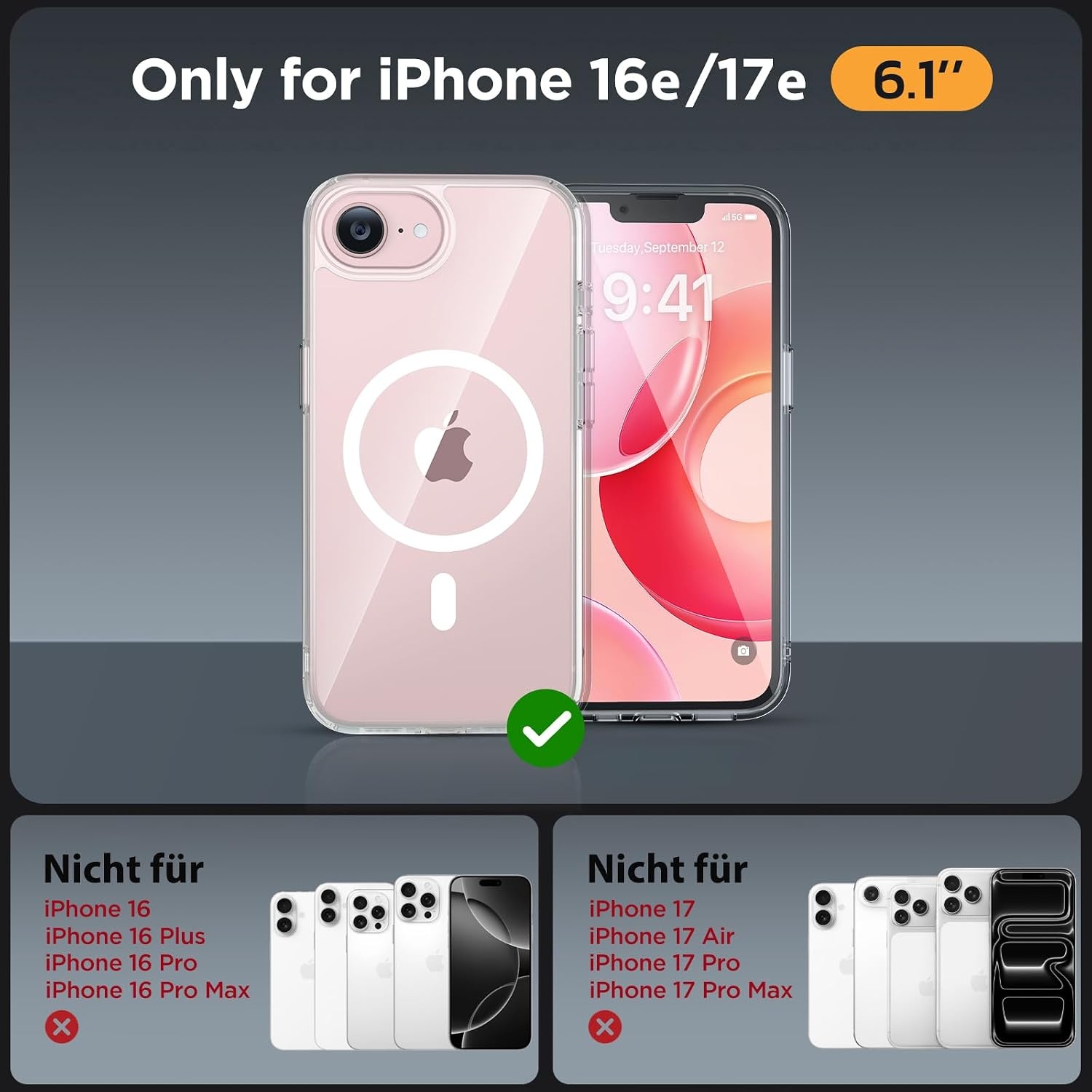 image:imageMiracase for iPhone 16 Pro Matte Series Case Magnetic OrangeClear