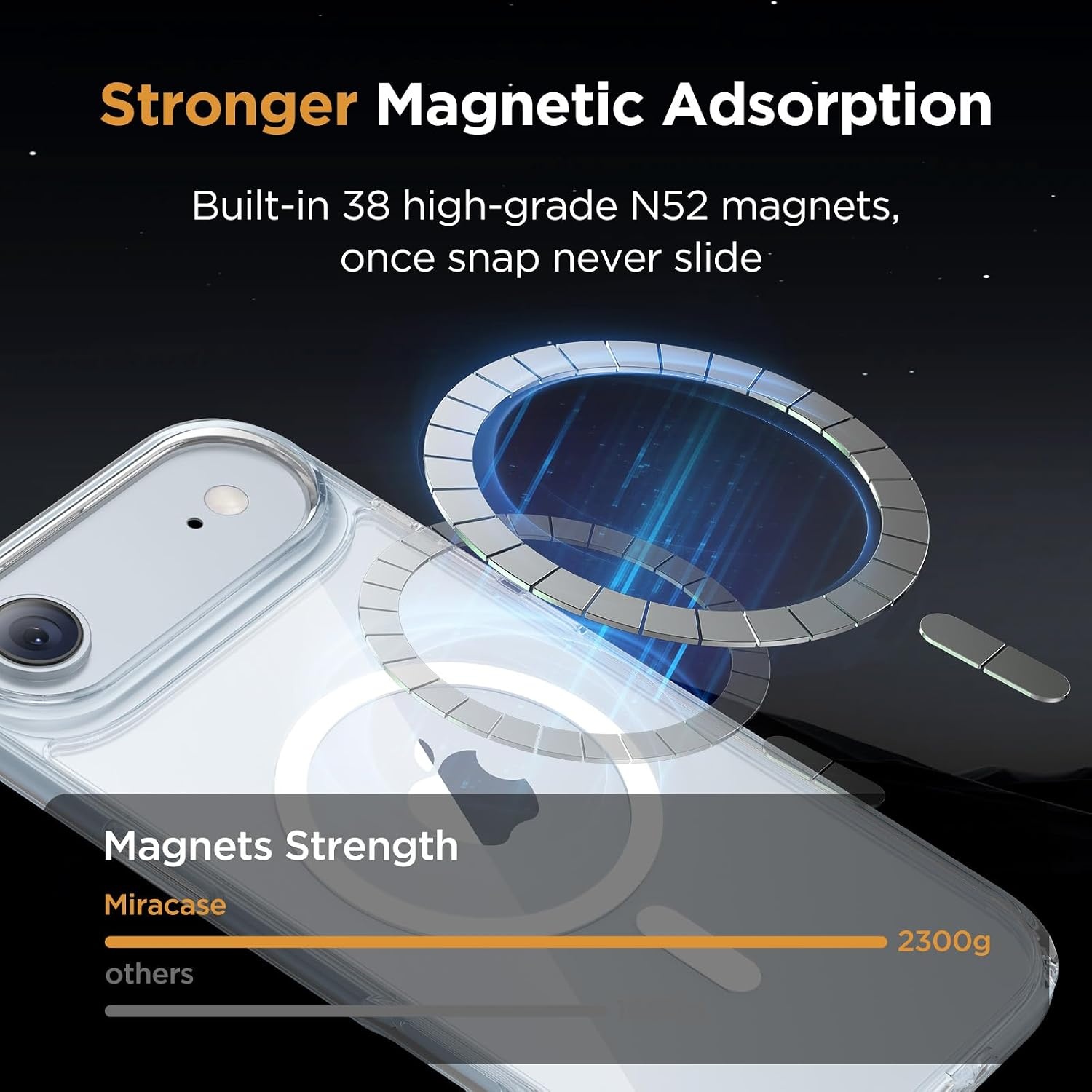image:imageMiracase for iPhone 16 Pro Matte Series Case Magnetic OrangeClear