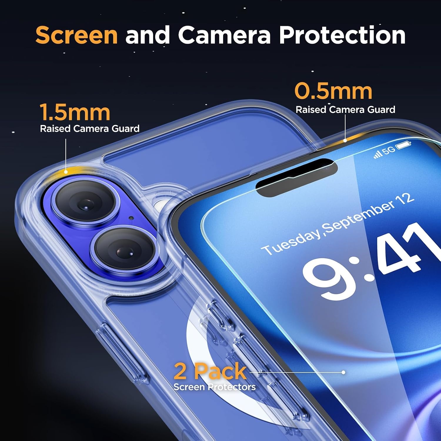 image:imageMiracase for iPhone 16 Pro Matte Series Case Magnetic OrangeClear
