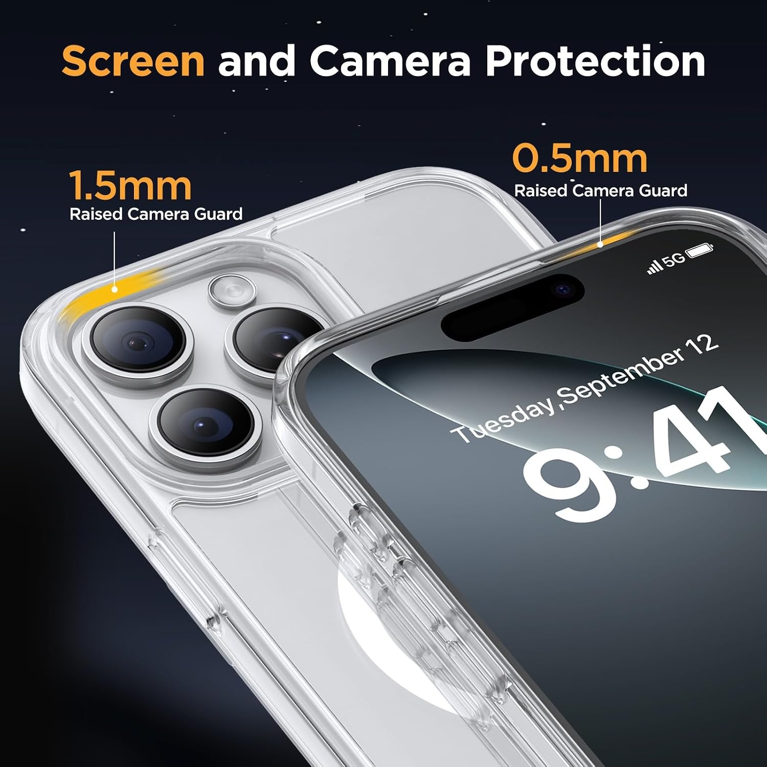 image:imageMiracase for iPhone 16 Pro Matte Series Case Magnetic OrangeClear