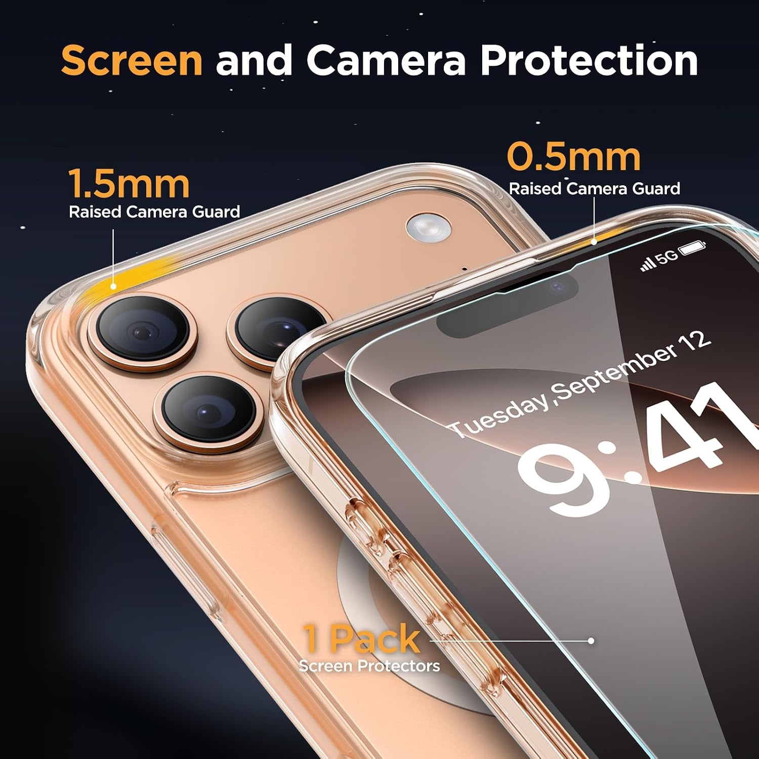 image:imageMiracase for iPhone 16 Pro Matte Series Case Magnetic OrangeClear