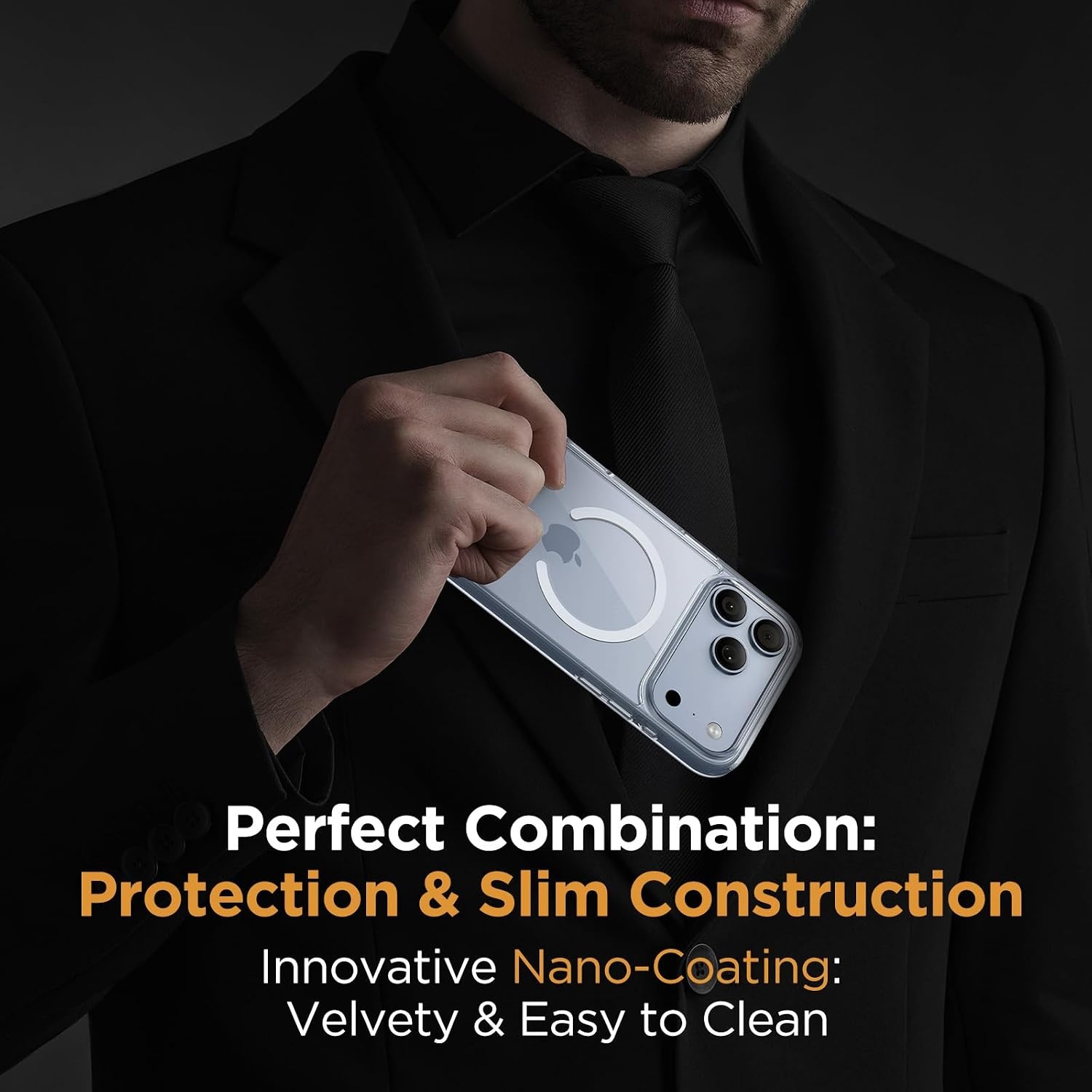 image:imageMiracase for iPhone 16 Pro Matte Series Case Magnetic OrangeClear