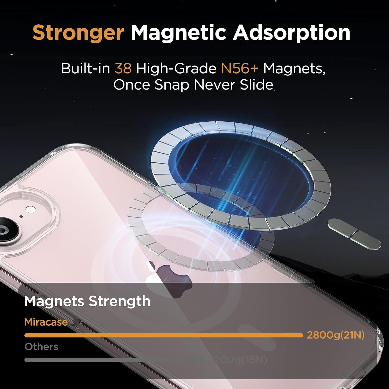 image:imageMiracase for iPhone 16 Pro Matte Series Case Magnetic OrangeClear