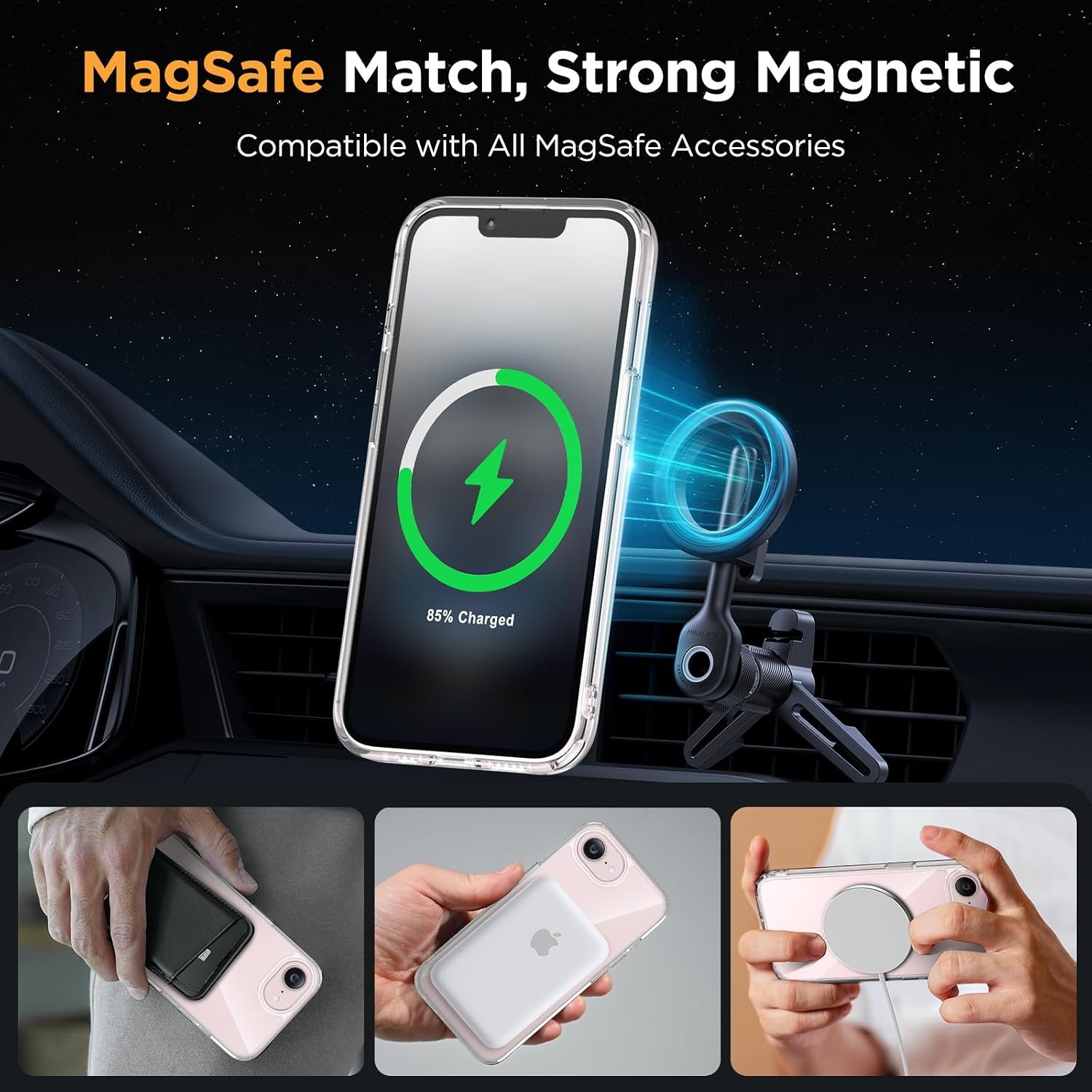 image:imageMiracase for iPhone 16 Pro Matte Series Case Magnetic OrangeClear