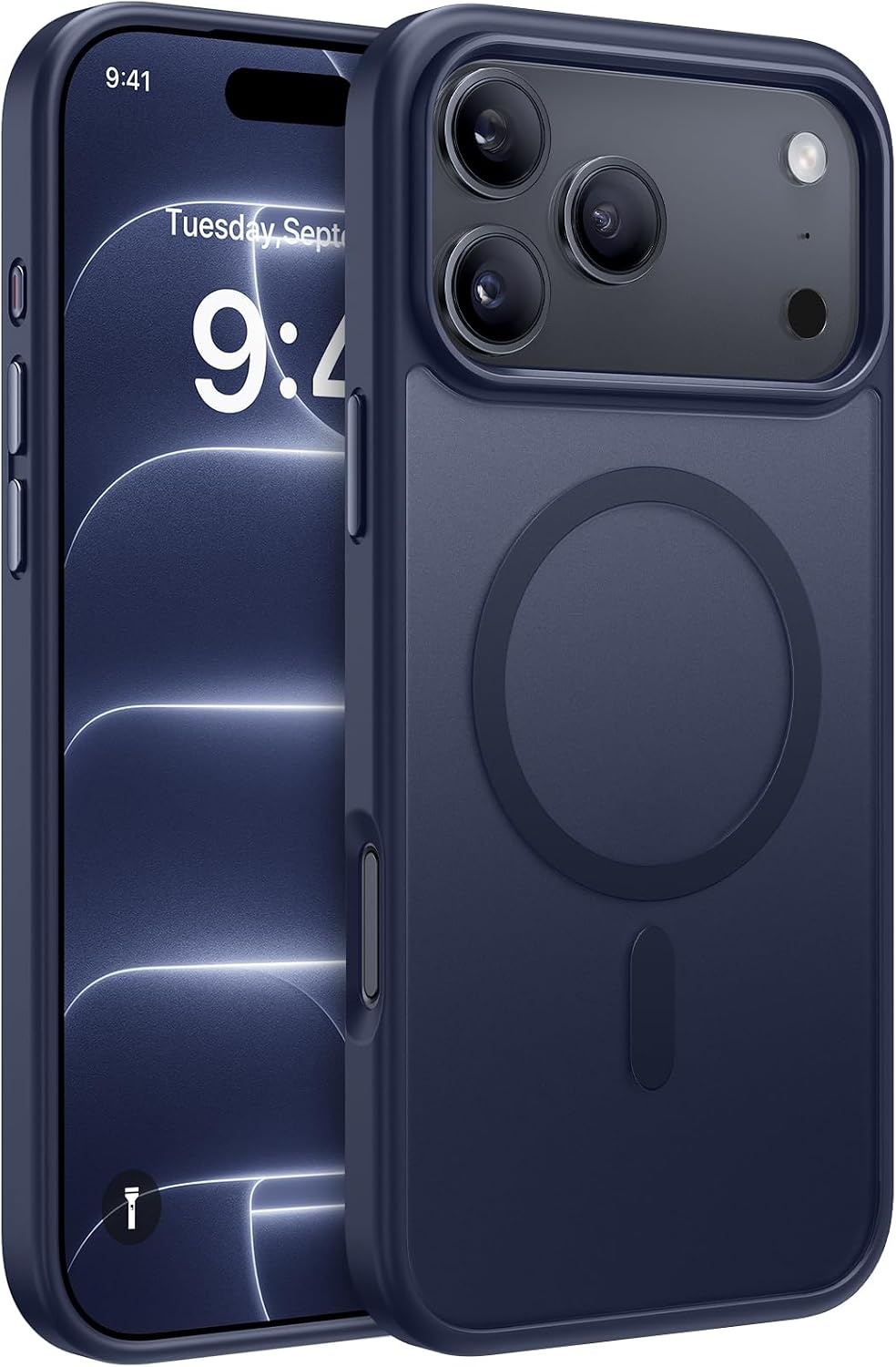 image:imageMiracase for iPhone 16 Pro Matte Series Case Magnetic OrangeDark Blue