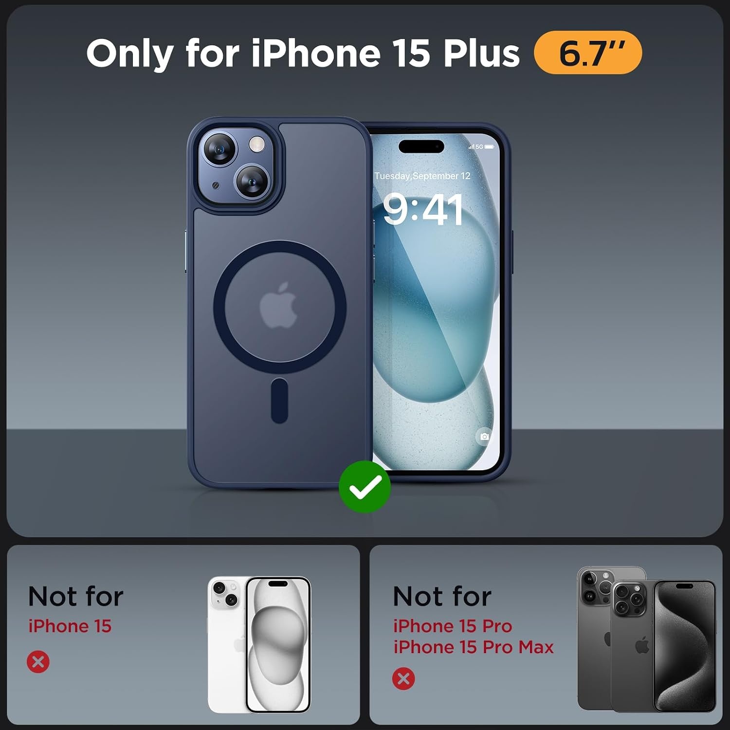 image:imageMiracase for iPhone 16 Pro Matte Series Case Magnetic OrangeDark Blue