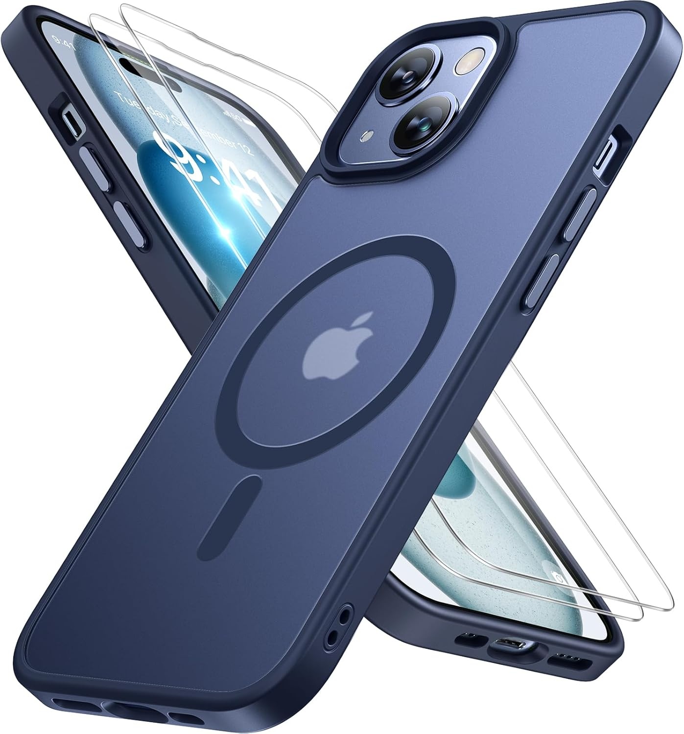 image:imageMiracase for iPhone 16 Pro Matte Series Case Magnetic OrangeDark Blue