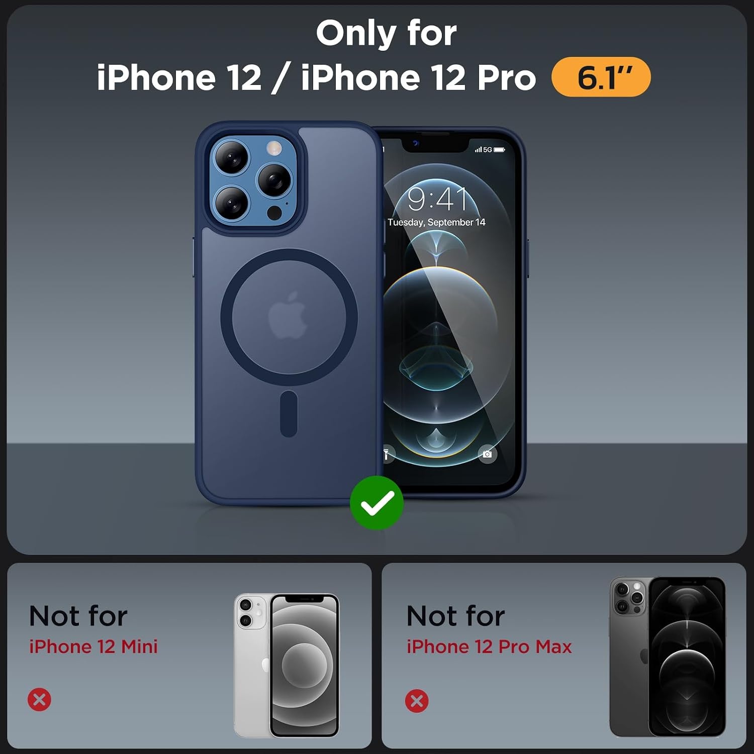image:imageMiracase for iPhone 16 Pro Matte Series Case Magnetic OrangeDark Blue