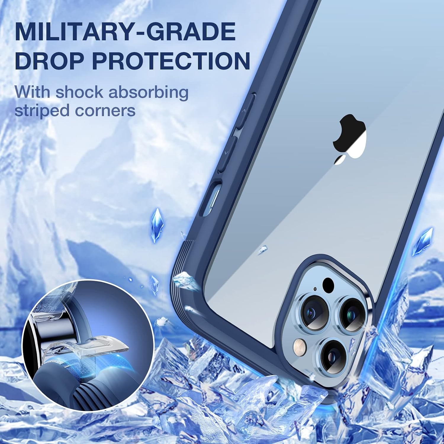 image:imageMiracase for iPhone 16 Pro Matte Series Case Magnetic OrangeDark Blue