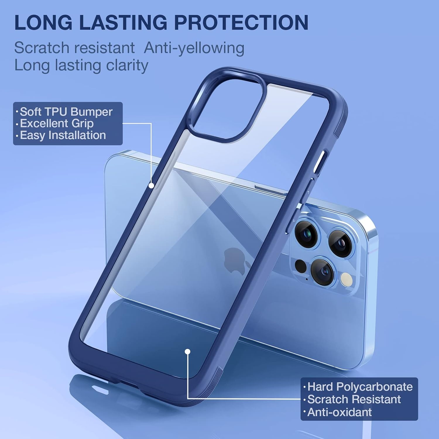 image:imageMiracase for iPhone 16 Pro Matte Series Case Magnetic OrangeDark Blue
