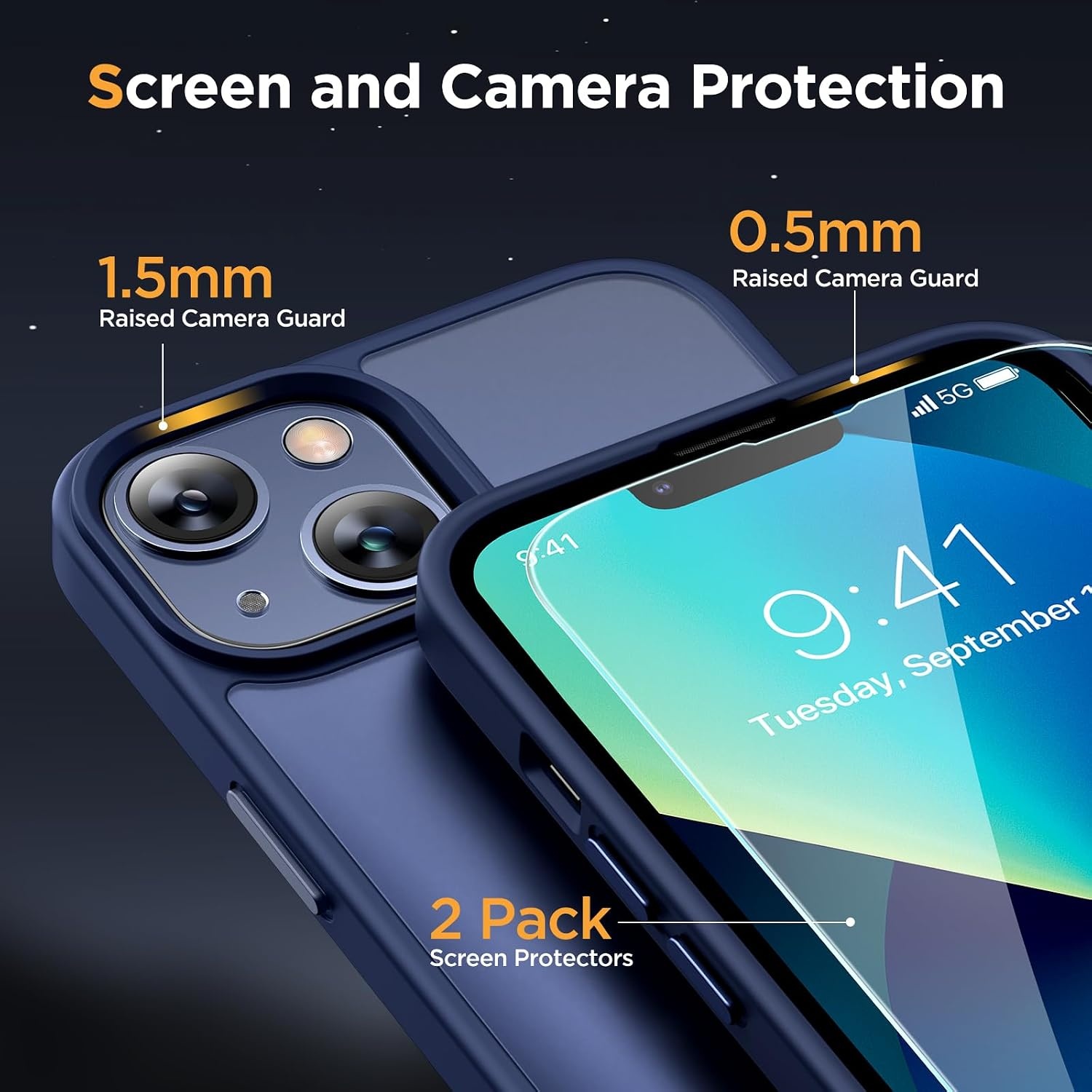 image:imageMiracase for iPhone 16 Pro Matte Series Case Magnetic OrangeDark Blue