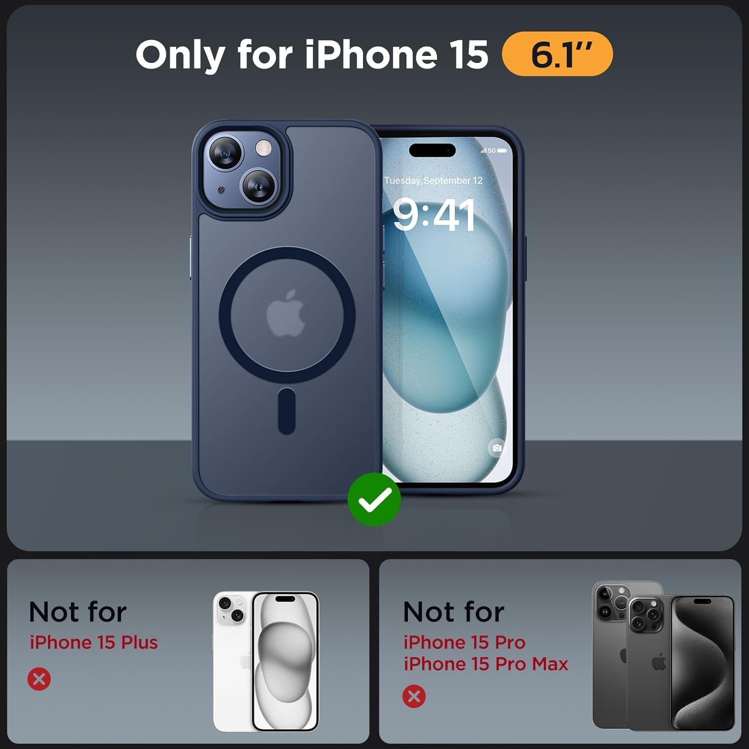 image:imageMiracase for iPhone 16 Pro Matte Series Case Magnetic OrangeDark Blue