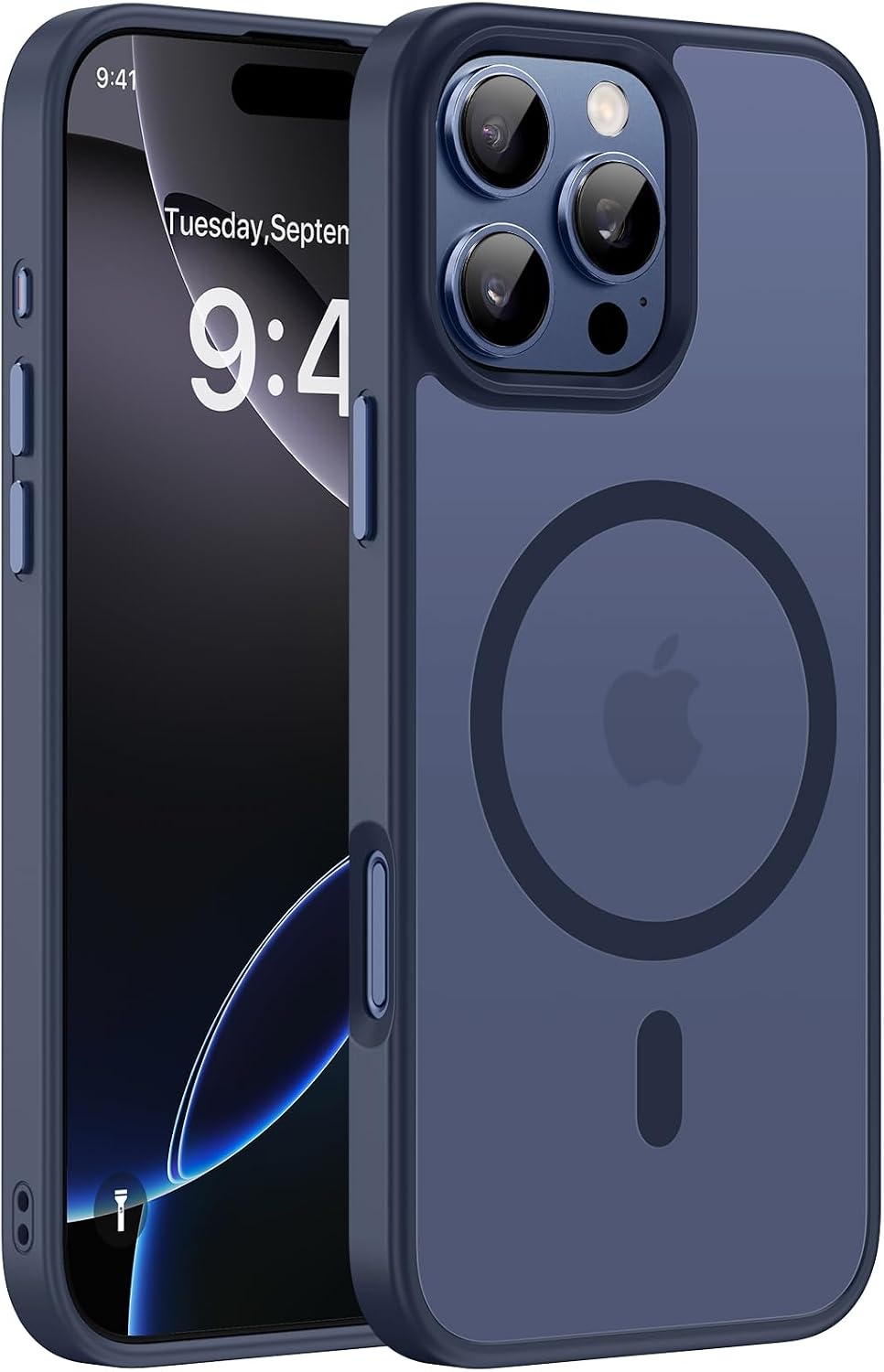 image:imageMiracase for iPhone 16 Pro Matte Series Case Magnetic OrangeDark Blue