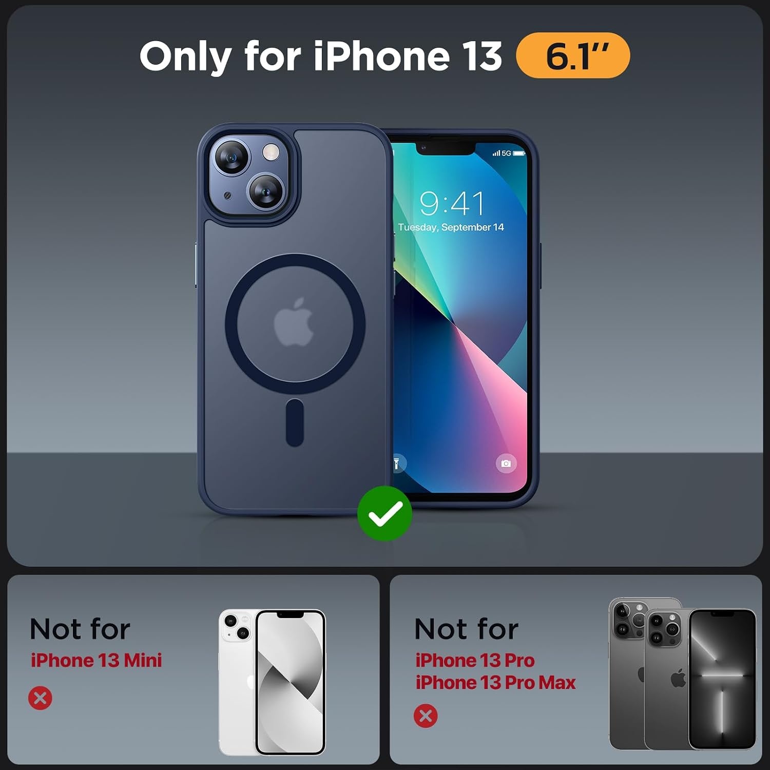 image:imageMiracase for iPhone 16 Pro Matte Series Case Magnetic OrangeDark Blue