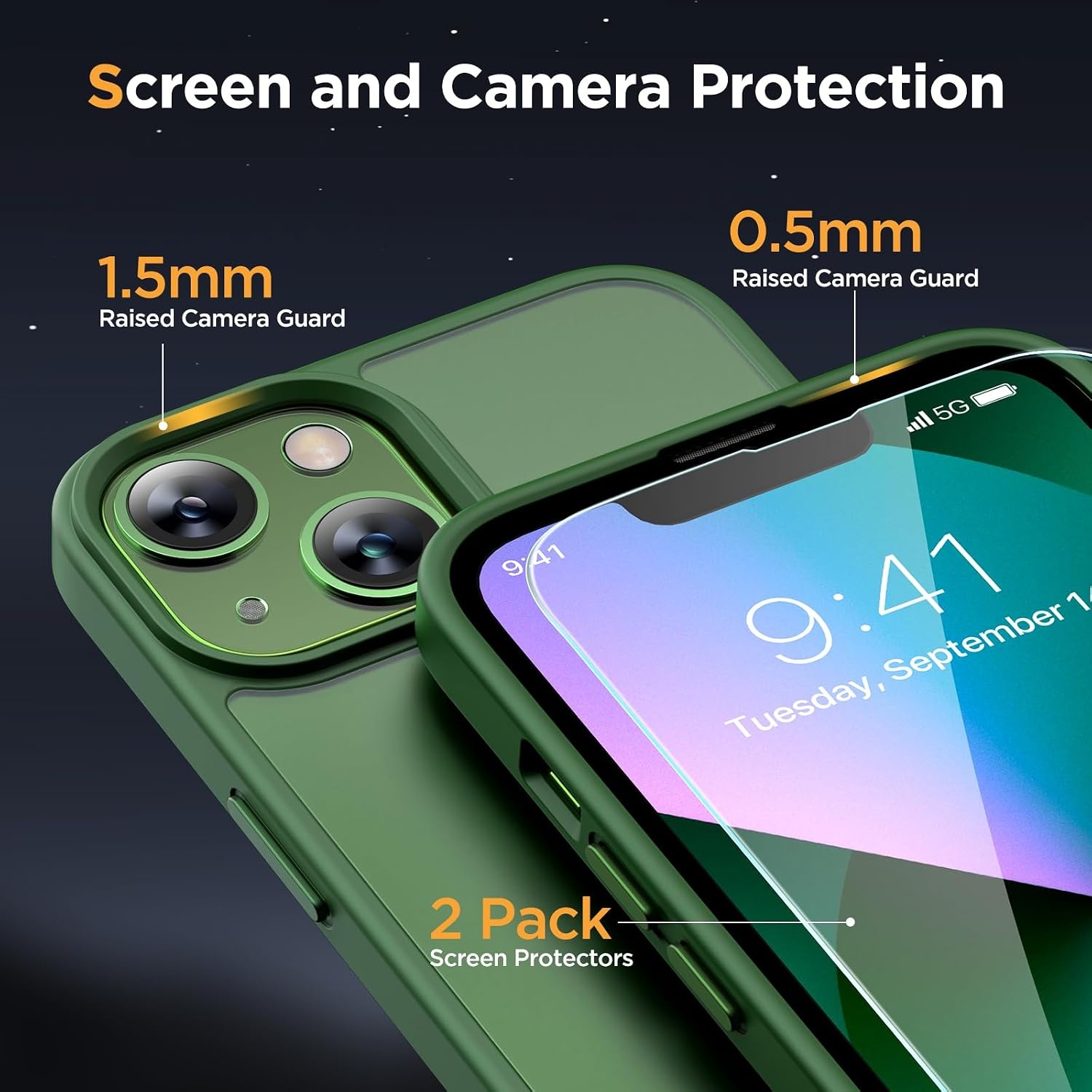 image:imageMiracase for iPhone 16 Pro Matte Series Case Magnetic OrangeDark Green