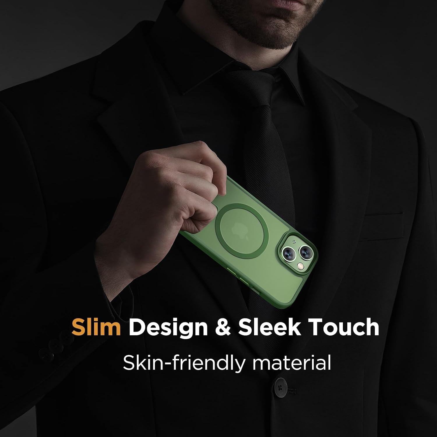 image:imageMiracase for iPhone 16 Pro Matte Series Case Magnetic OrangeDark Green