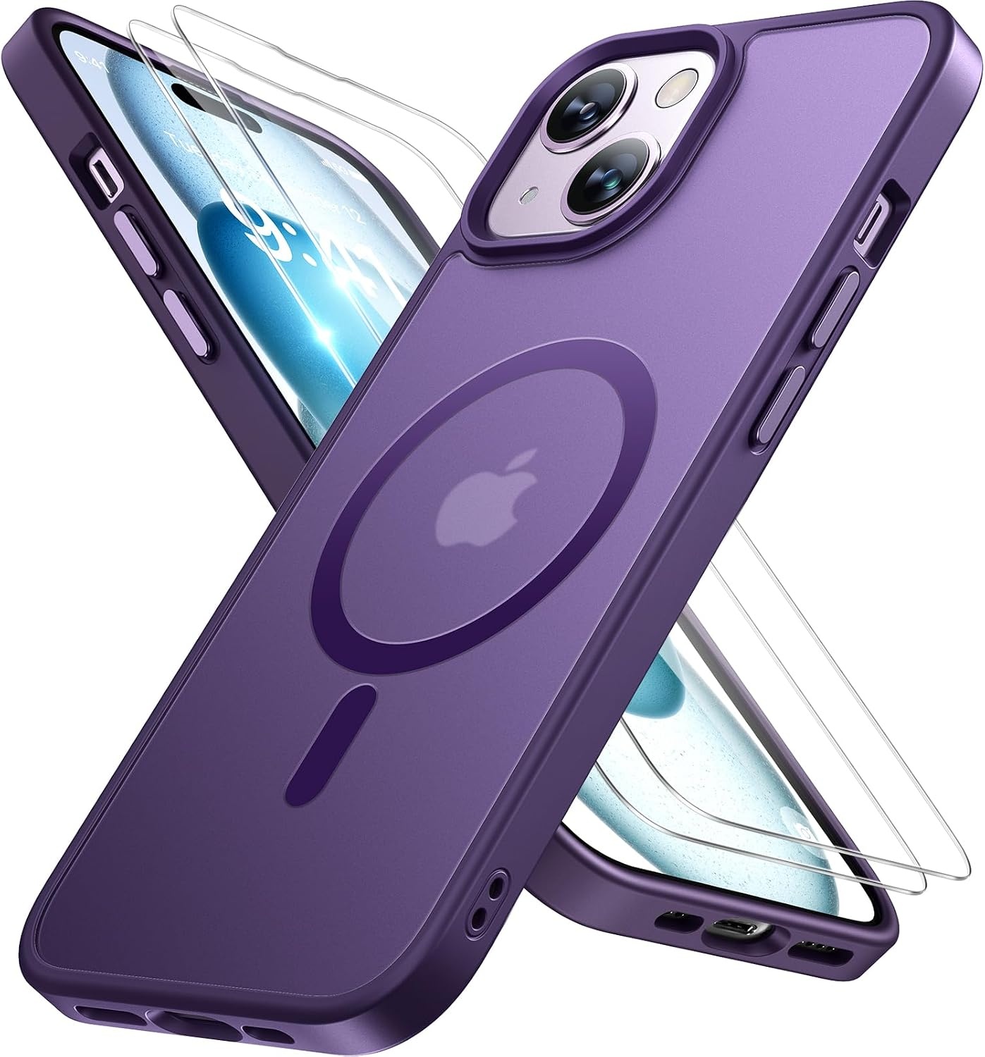 image:imageMiracase for iPhone 16 Pro Matte Series Case Magnetic OrangeDark Purple