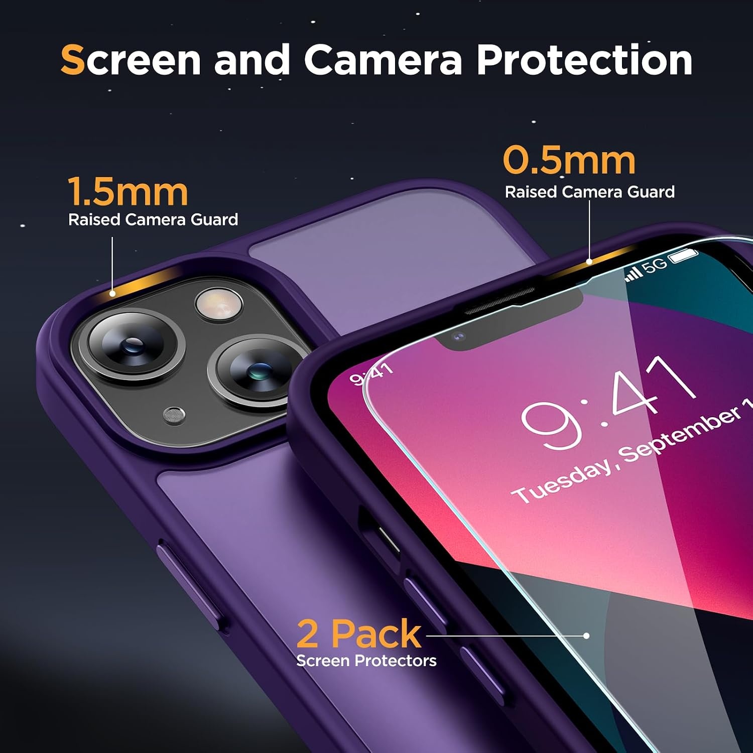 image:imageMiracase for iPhone 16 Pro Matte Series Case Magnetic OrangeDark Purple