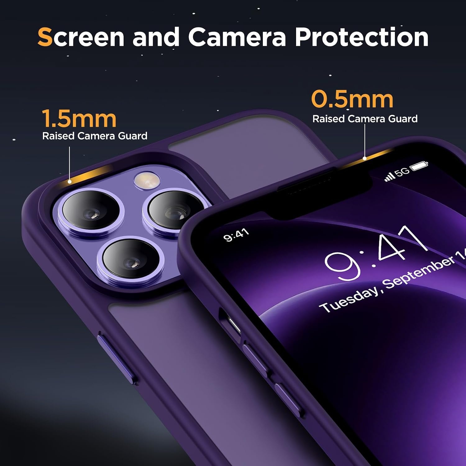 image:imageMiracase for iPhone 16 Pro Matte Series Case Magnetic OrangeDark Purple