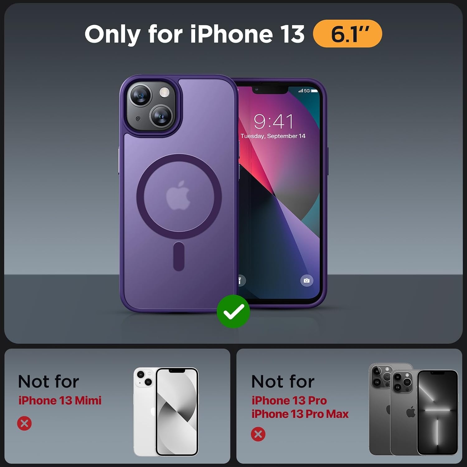 image:imageMiracase for iPhone 16 Pro Matte Series Case Magnetic OrangeDark Purple