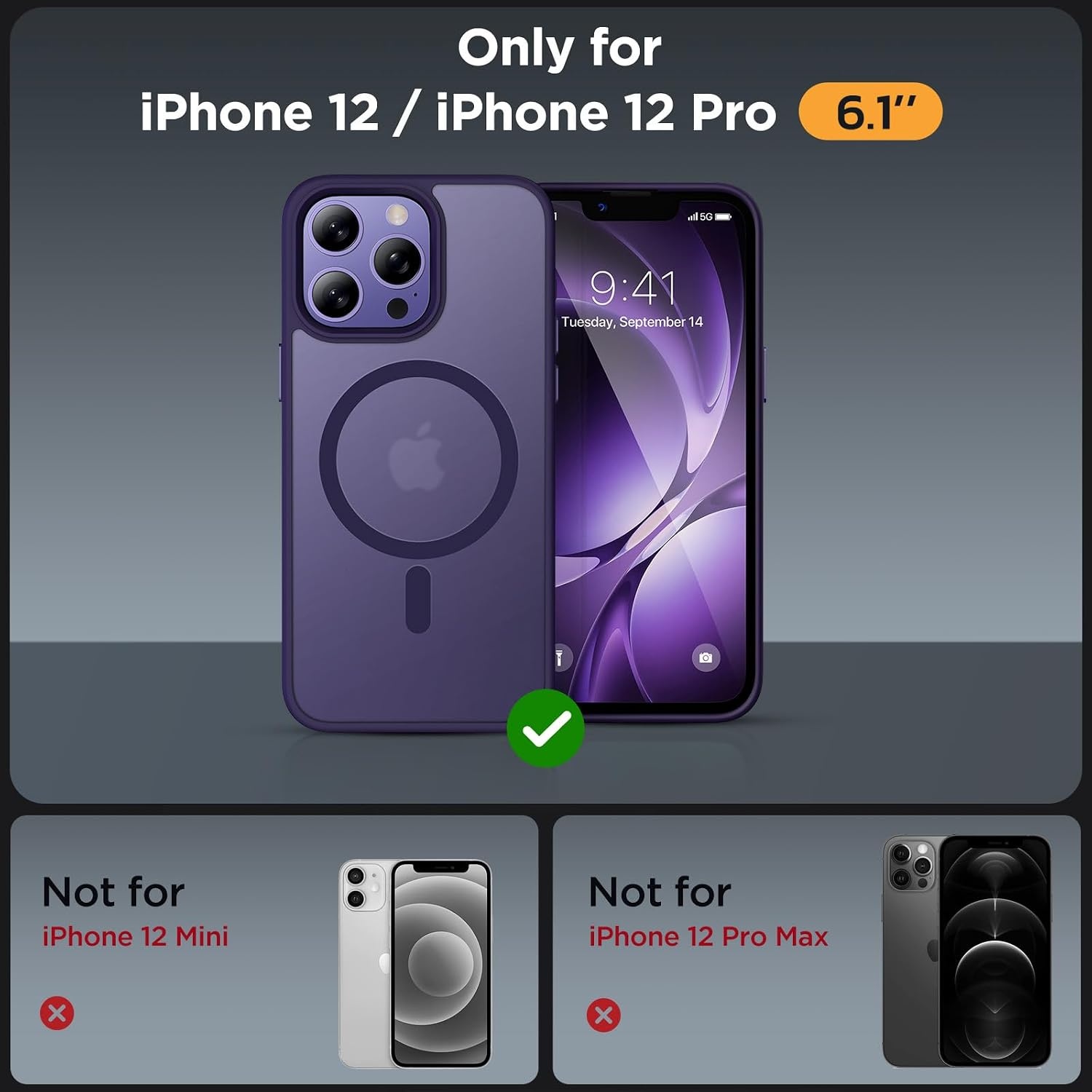 image:imageMiracase for iPhone 16 Pro Matte Series Case Magnetic OrangeDark Purple