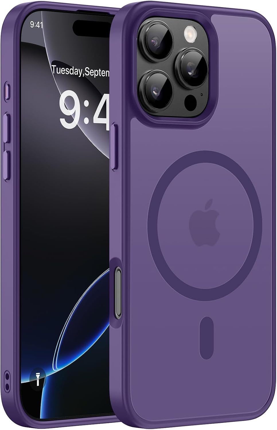 image:imageMiracase for iPhone 16 Pro Matte Series Case Magnetic OrangeDeep Purple