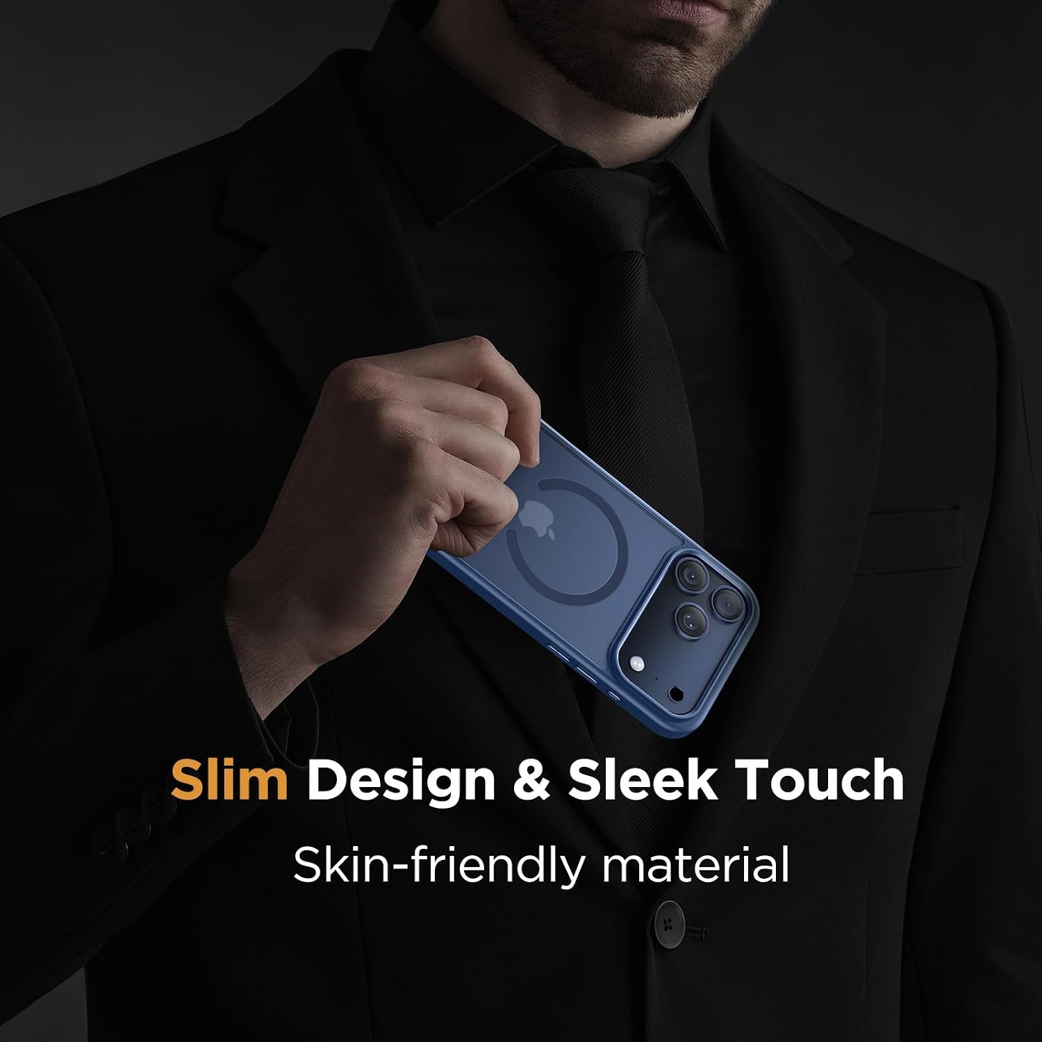 image:imageMiracase for iPhone 16 Pro Matte Series Case Magnetic OrangeGlass Blue